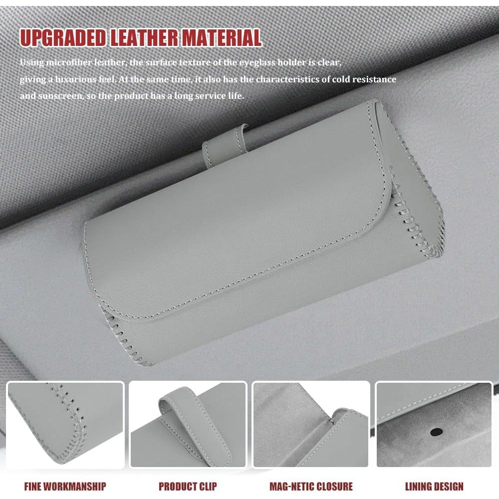 Soporte de Gafas de Sol Tecledsn para Visera de Coche Gris