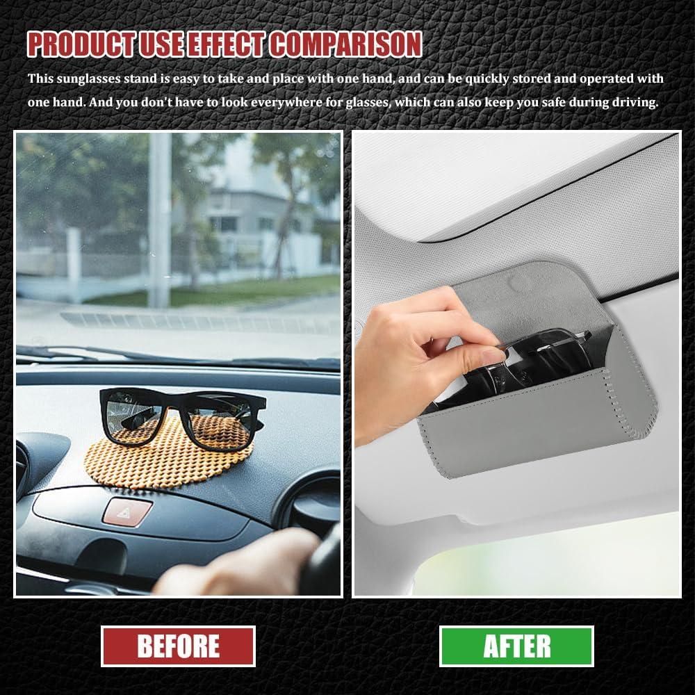 Soporte de Gafas de Sol Tecledsn para Visera de Coche Gris