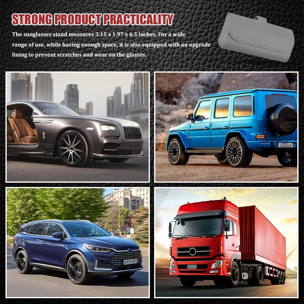 Soporte de Gafas de Sol Tecledsn para Visera de Coche Gris