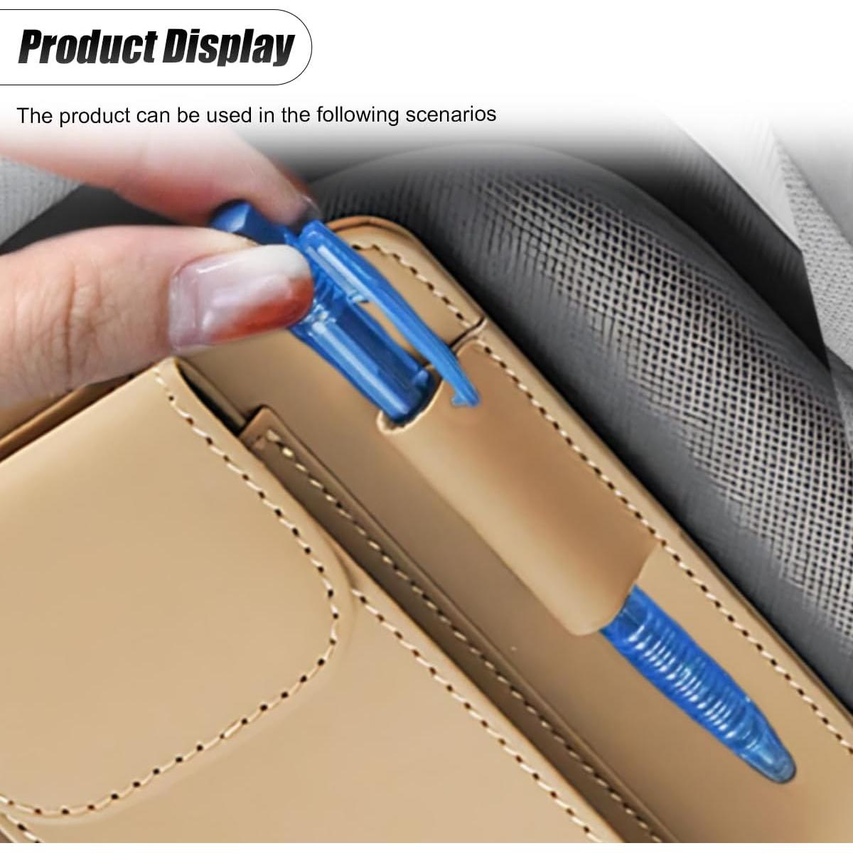 Organizador de Visera de Coche ZIMISI Cuero Napa 32x15.5cm Caqui