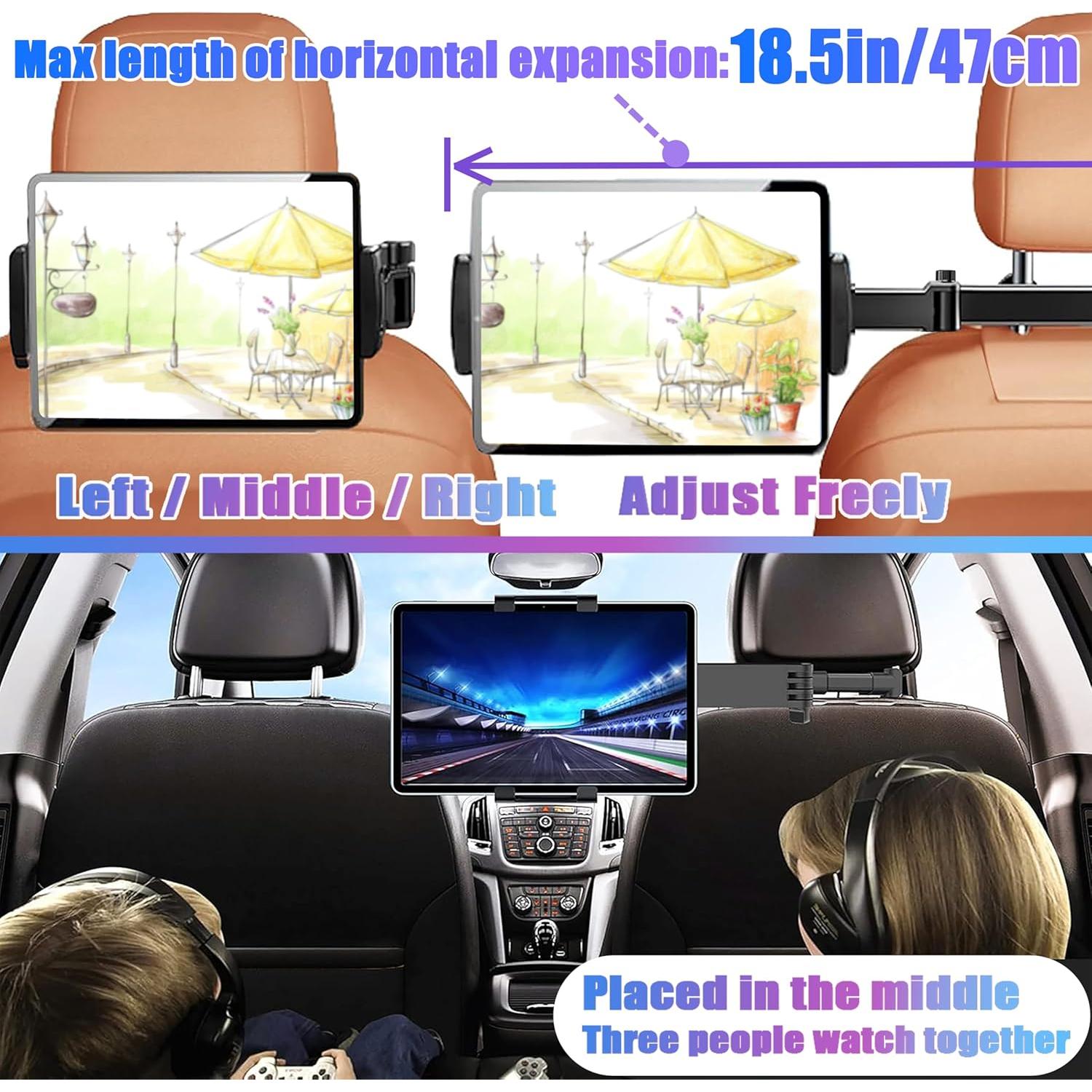 Soporte para Tableta de Coche YTDSUP 5.3-10.6" Ajustable Negro