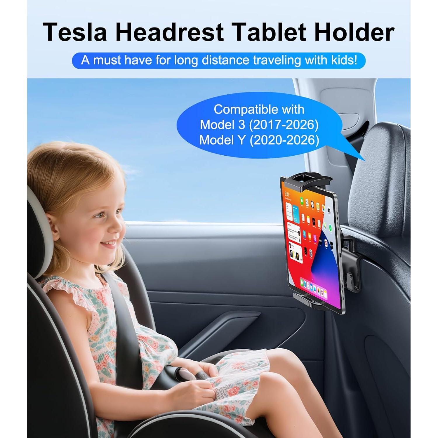 Soporte de Tableta DICMKY para Tesla Modelo 3 y Y, Negro