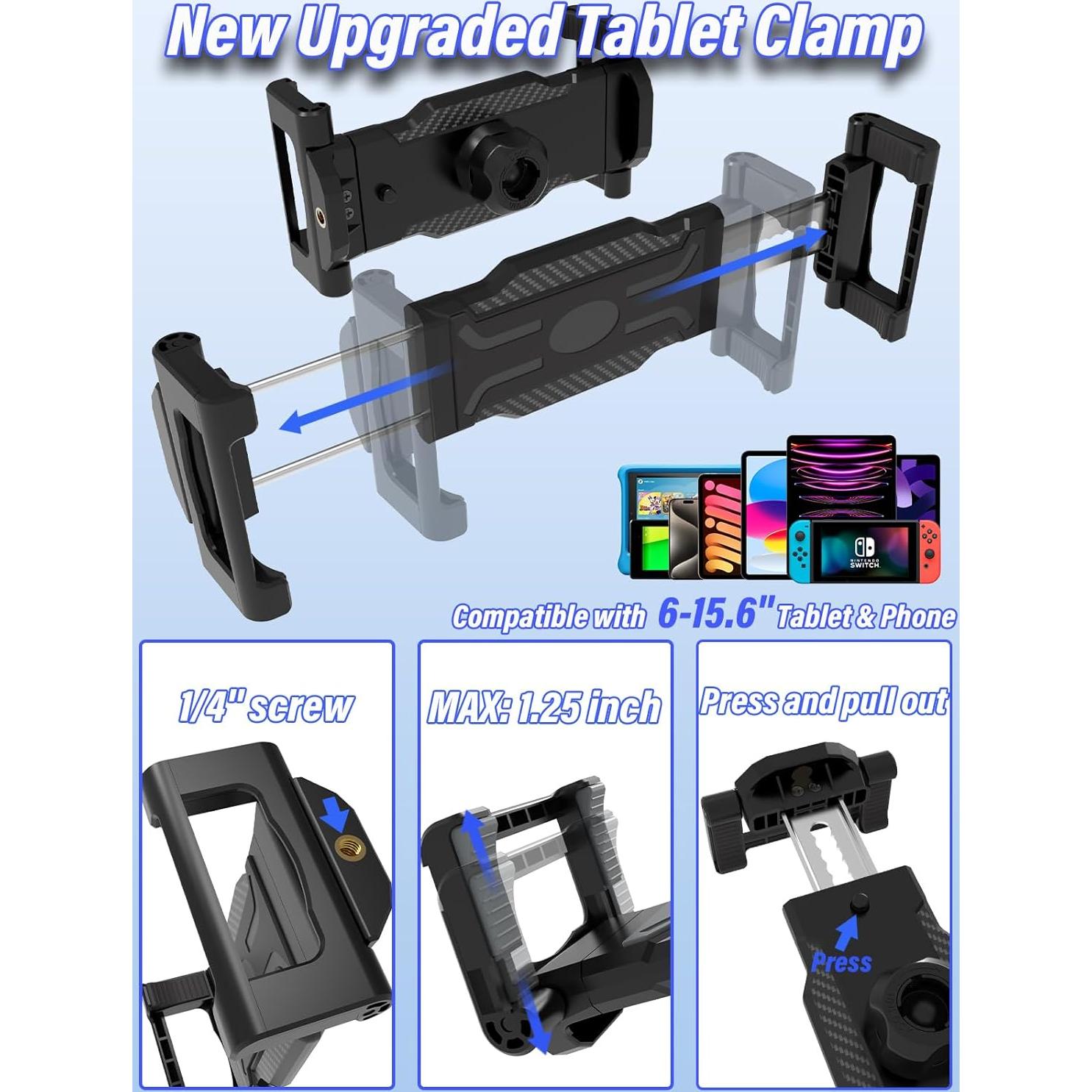 Soporte de Tablet LYFICCS para Reposacabezas de Coche 6-15.6"