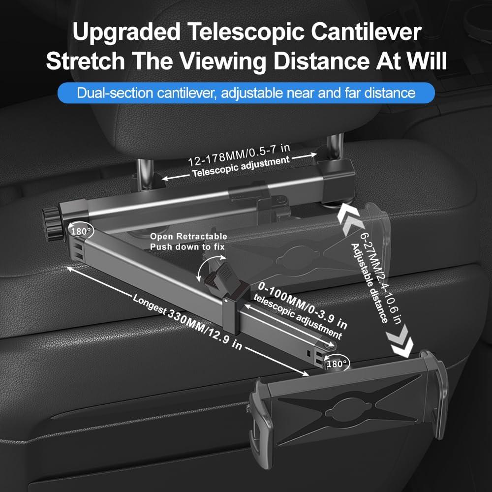 Soporte de Tablet para Coche HouDeOS Ajustable 4.7-15.5" Negro