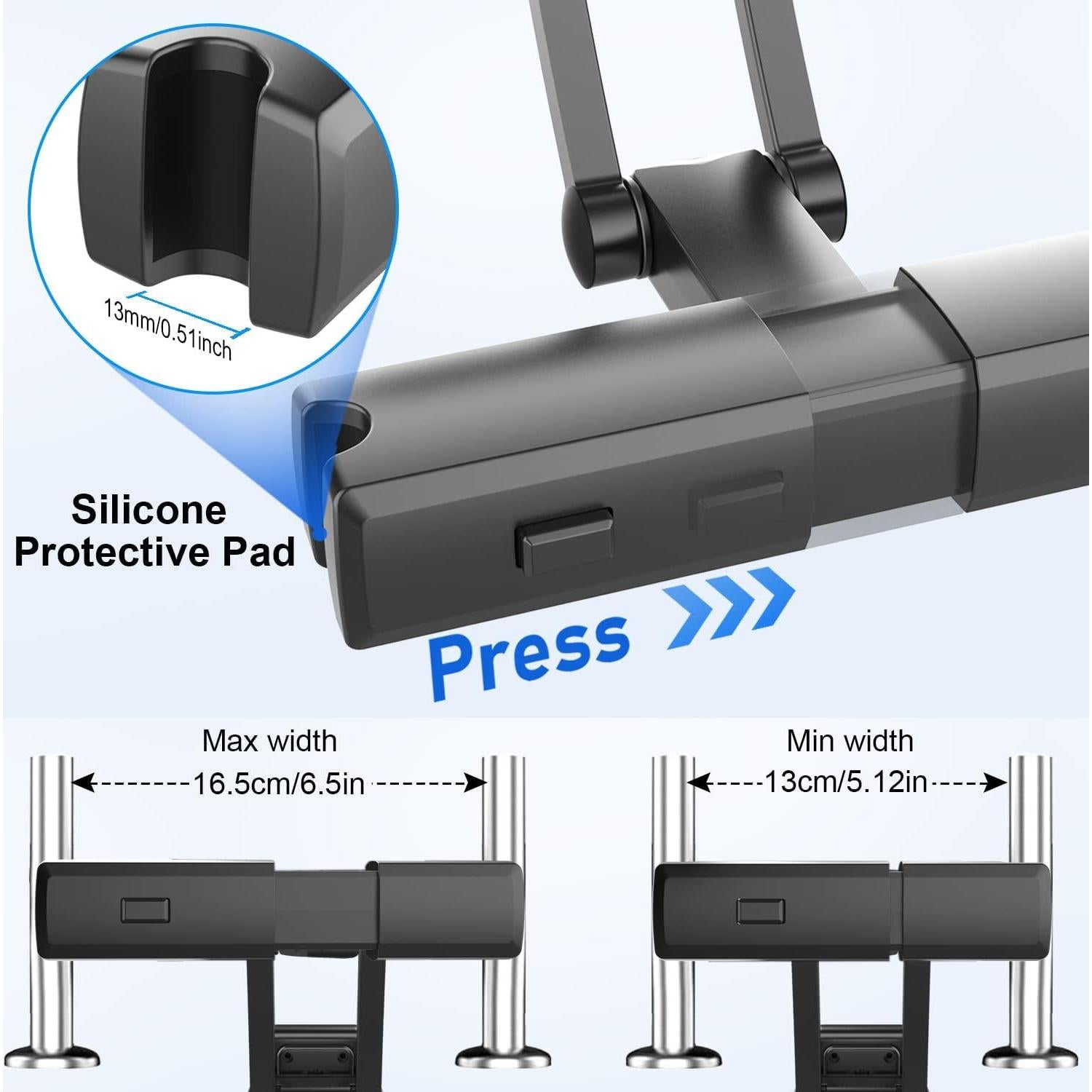 Soporte de Tableta para Reposacabezas de Coche YiKaiXing - Ajustable 4.7-12.9"