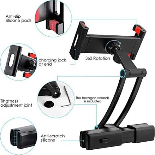 Soporte de Tableta para Reposacabezas de Coche YiKaiXing - Ajustable 4.7-12.9"