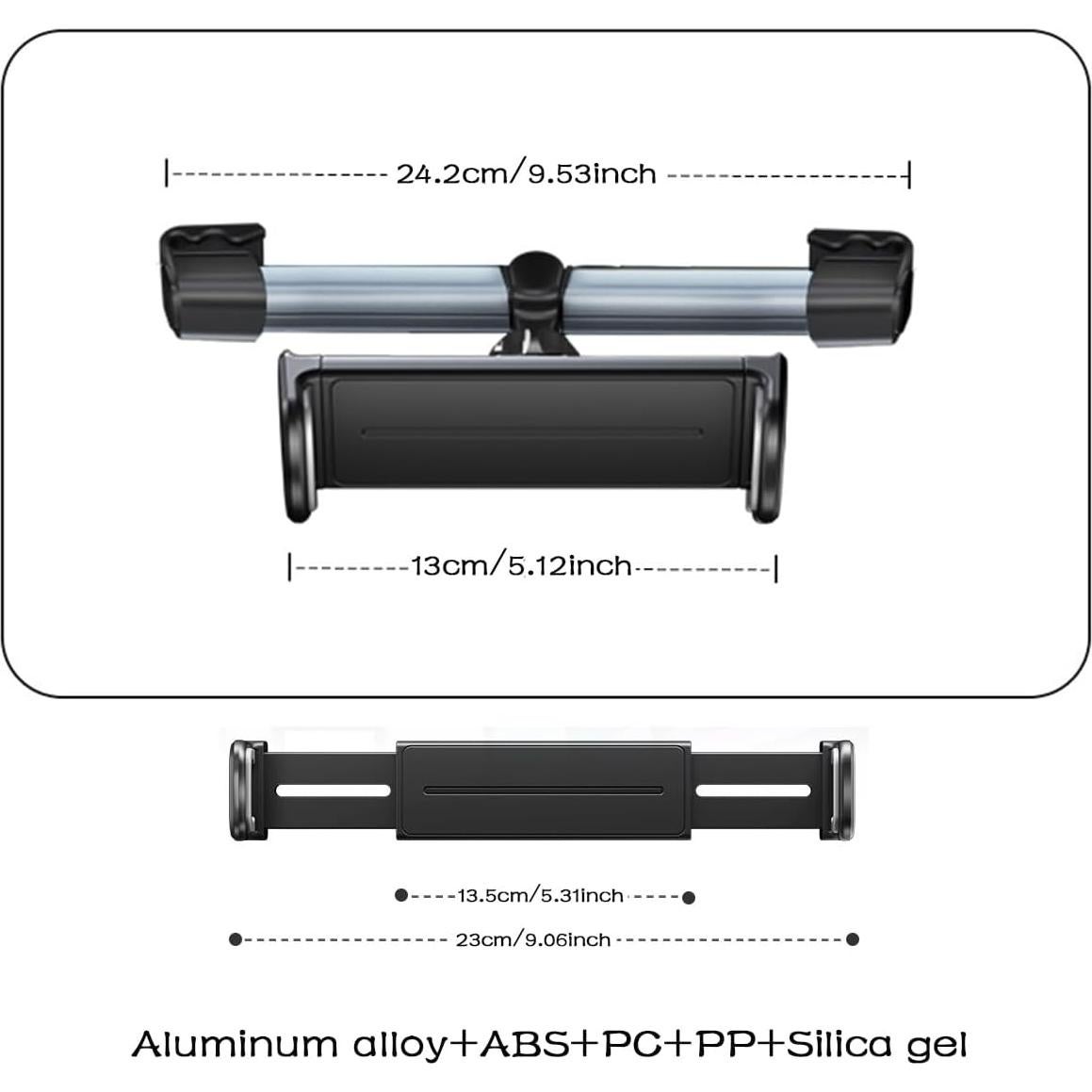 Soporte para Tableta Ajustable BICEUKI para Coche - Gris Titanio
