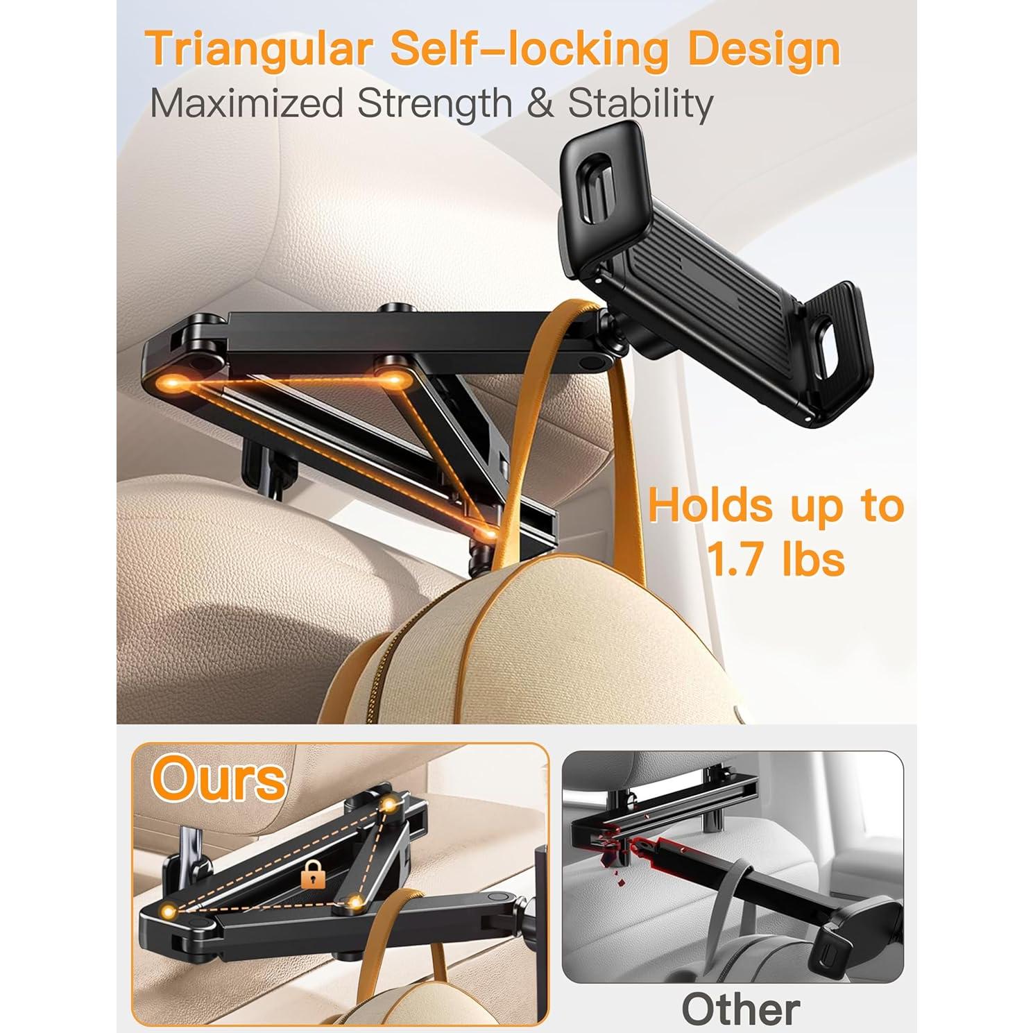 Soporte de Tablet para Coche Aniaboho - Ajustable 4.5-13"