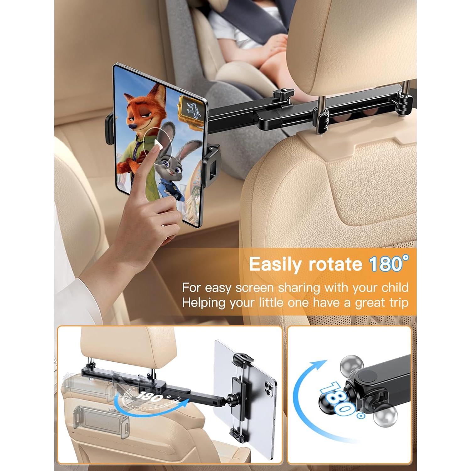 Soporte de Tablet para Coche Aniaboho - Ajustable 4.5-13"