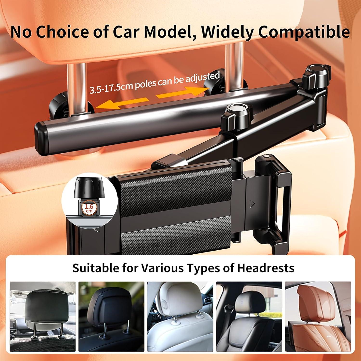 Soporte para reposacabezas de coche BONERUY H69 para tabletas y teléfonos 4.7-15.6"