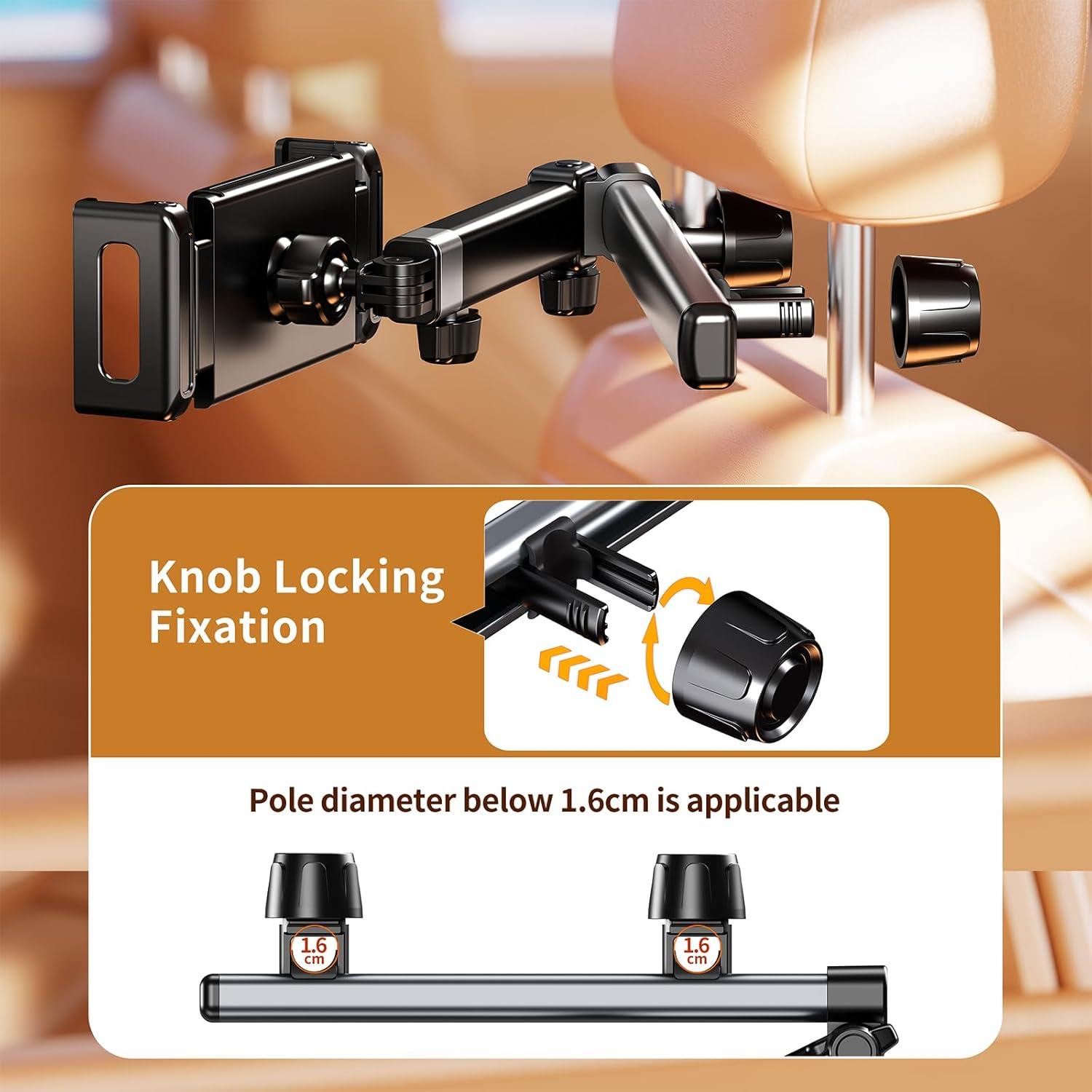 Soporte para reposacabezas de coche BONERUY H69 para tabletas y teléfonos 4.7-15.6"