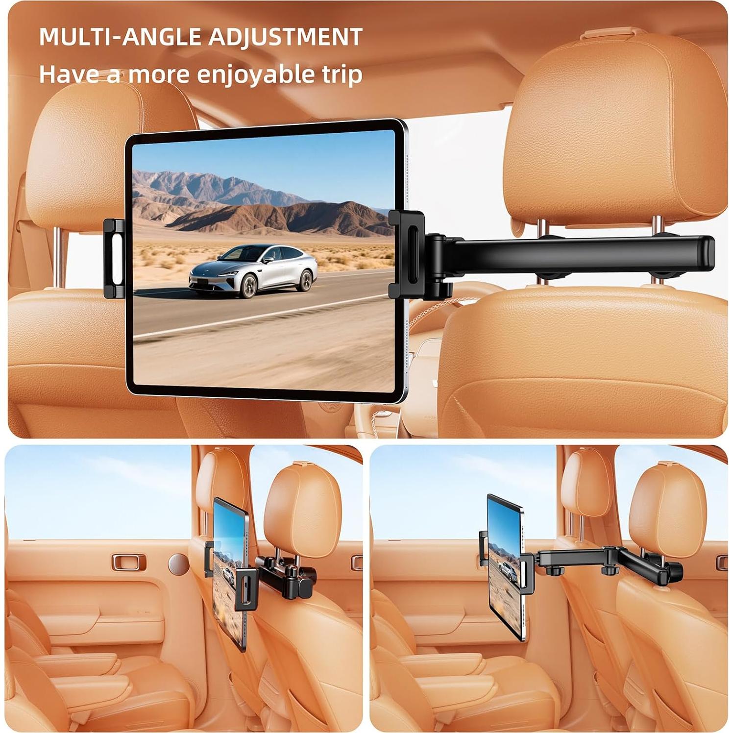 Soporte para reposacabezas de coche BONERUY H69 para tabletas y teléfonos 4.7-15.6"