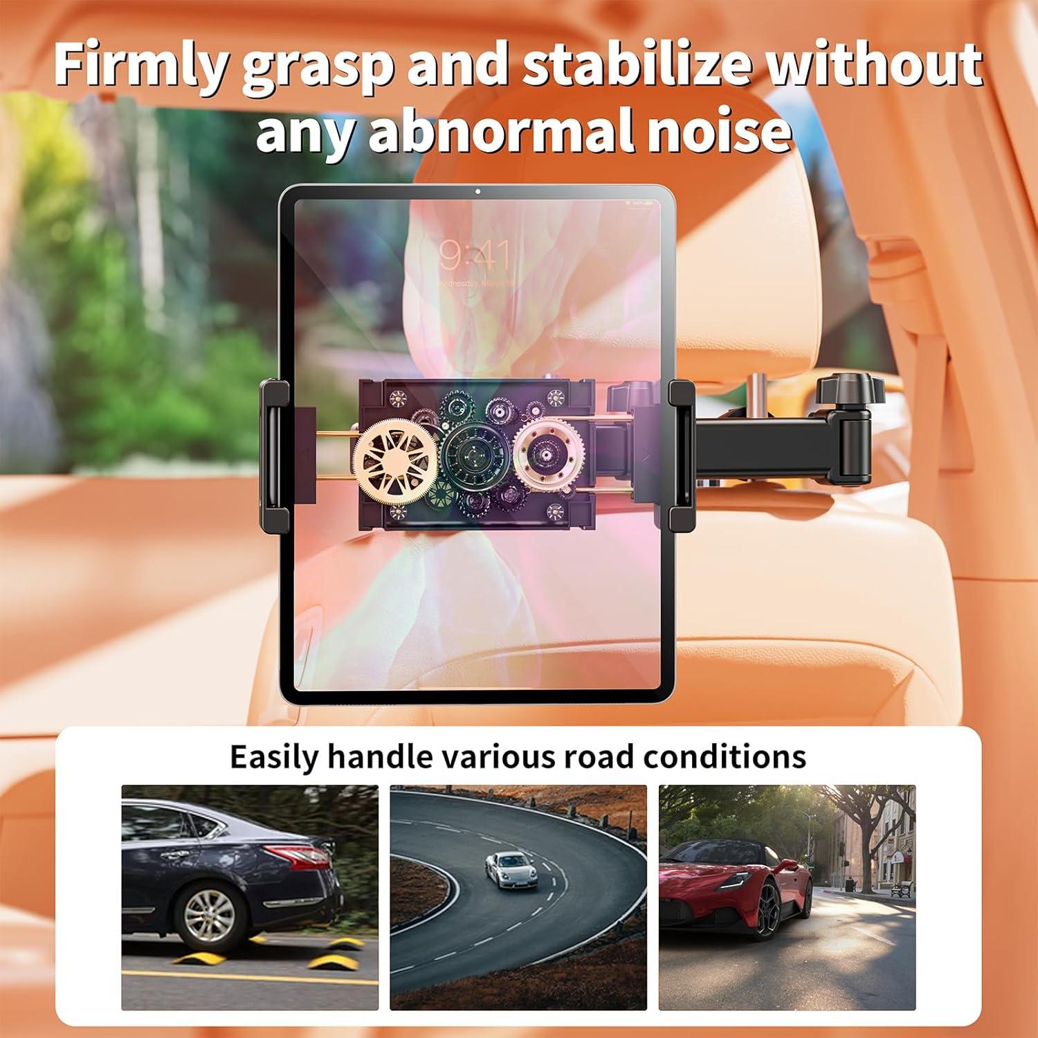 Soporte para reposacabezas de coche BONERUY H69 para tabletas y teléfonos 4.7-15.6"