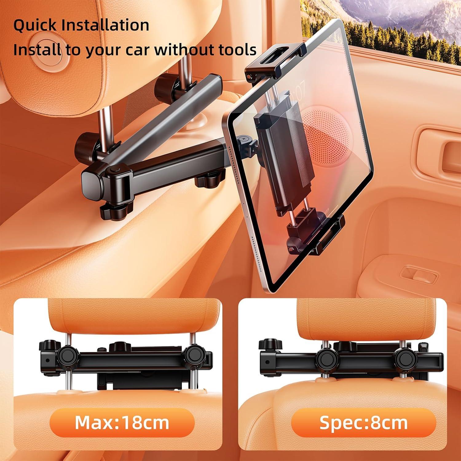 Soporte para reposacabezas de coche BONERUY H69 para tabletas y teléfonos 4.7-15.6"