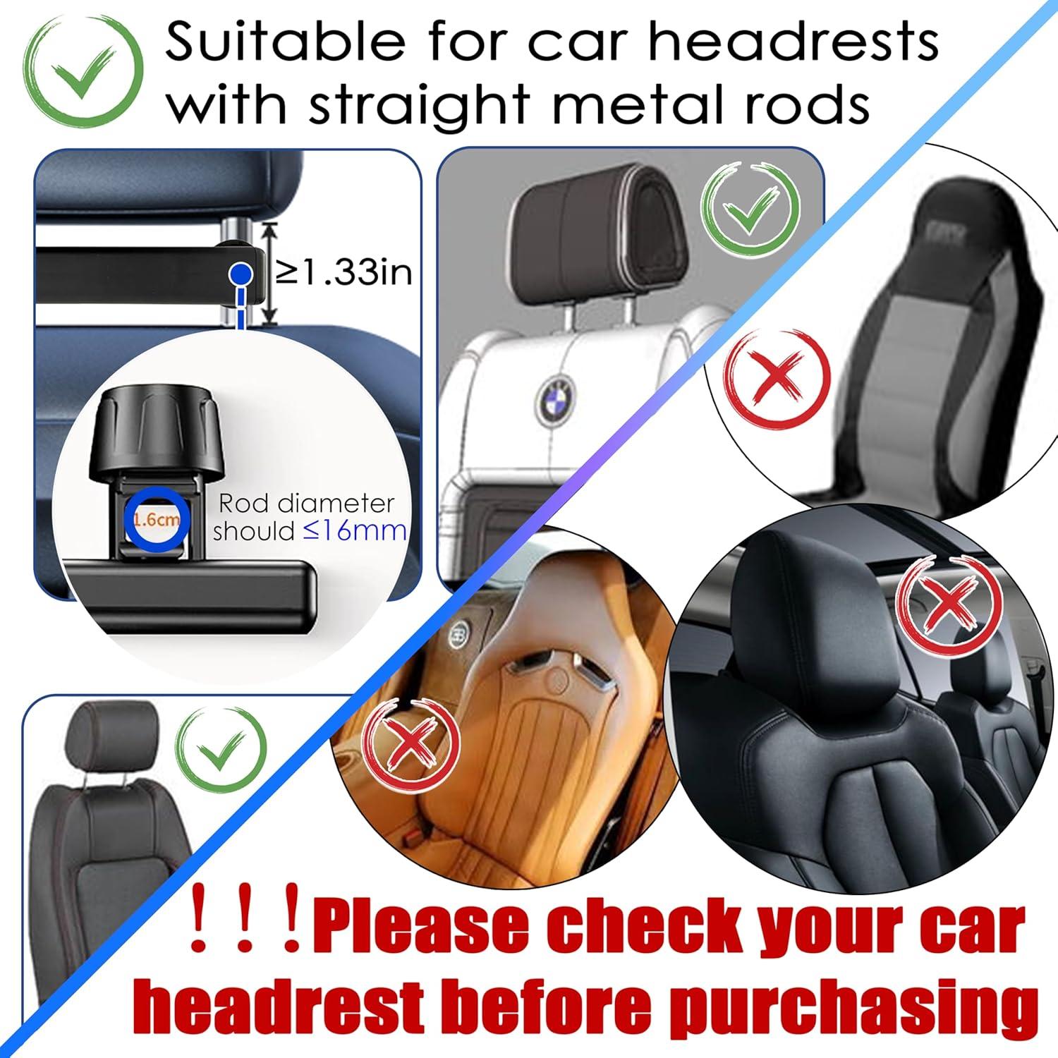 Soporte de Tableta para Reposacabezas de Coche YTDSUP Negro 360°