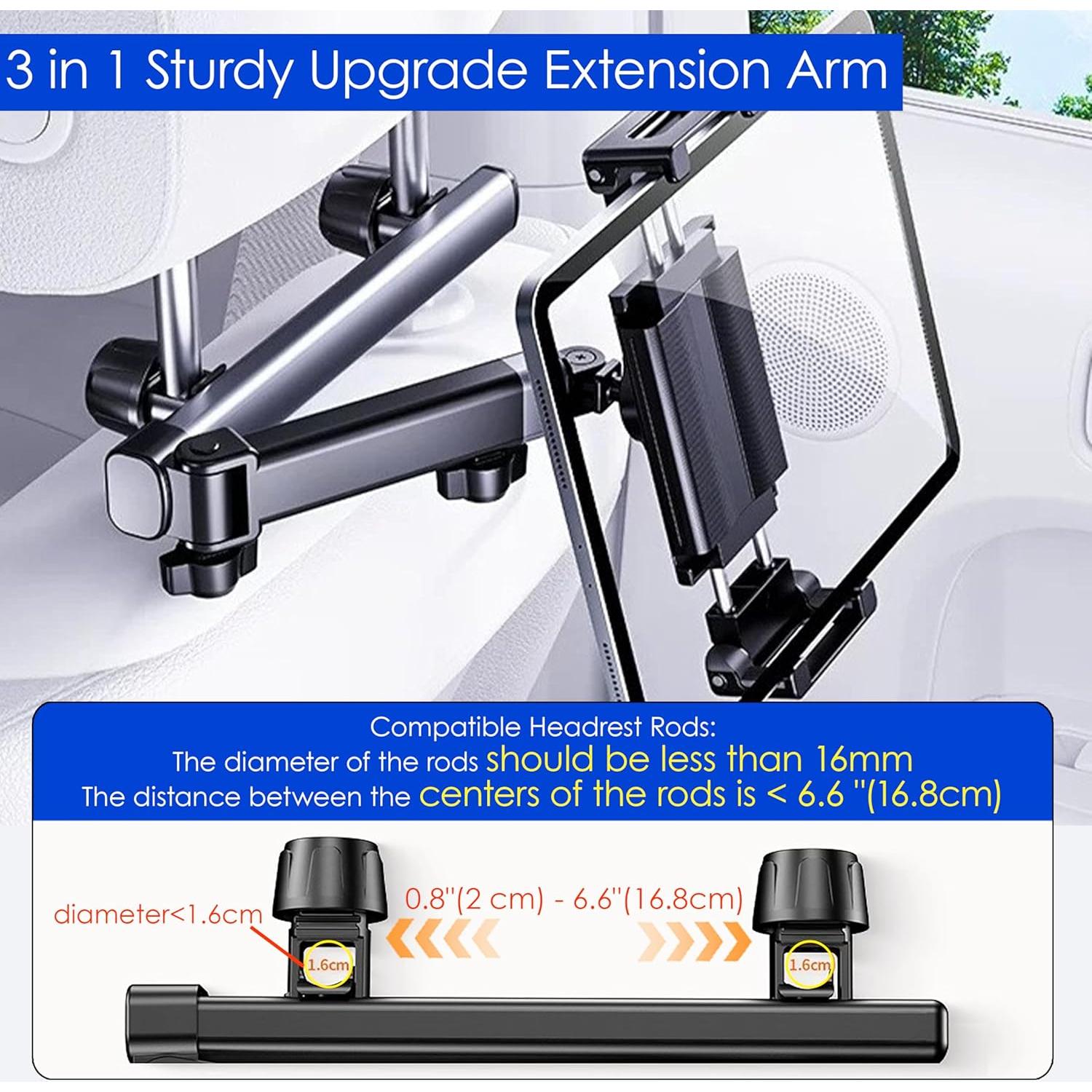 Soporte de Tableta para Reposacabezas de Coche YTDSUP Negro 360°