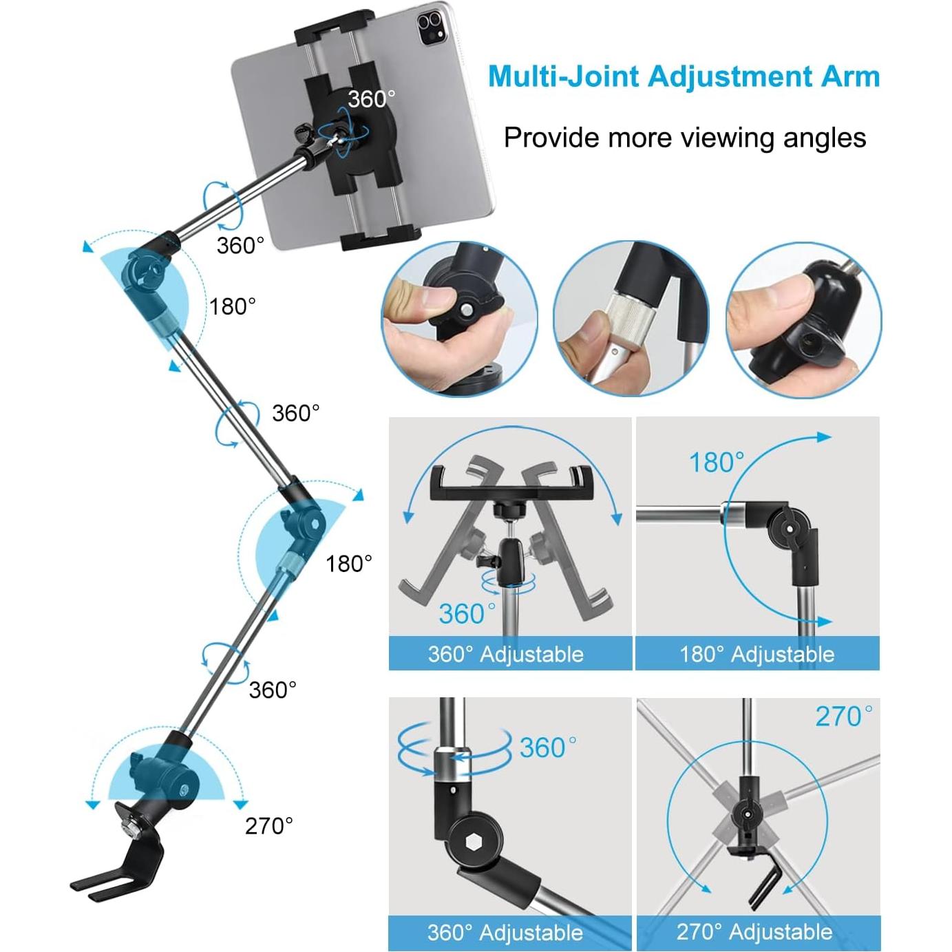 Soporte para Tablet en Auto Phichy Ajustable 4.7-13" Negro