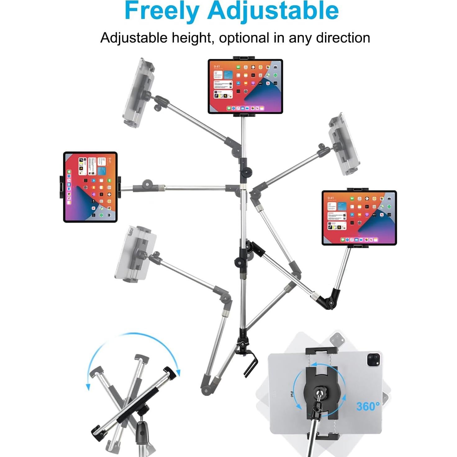 Soporte para Tablet en Auto Phichy Ajustable 4.7-13" Negro