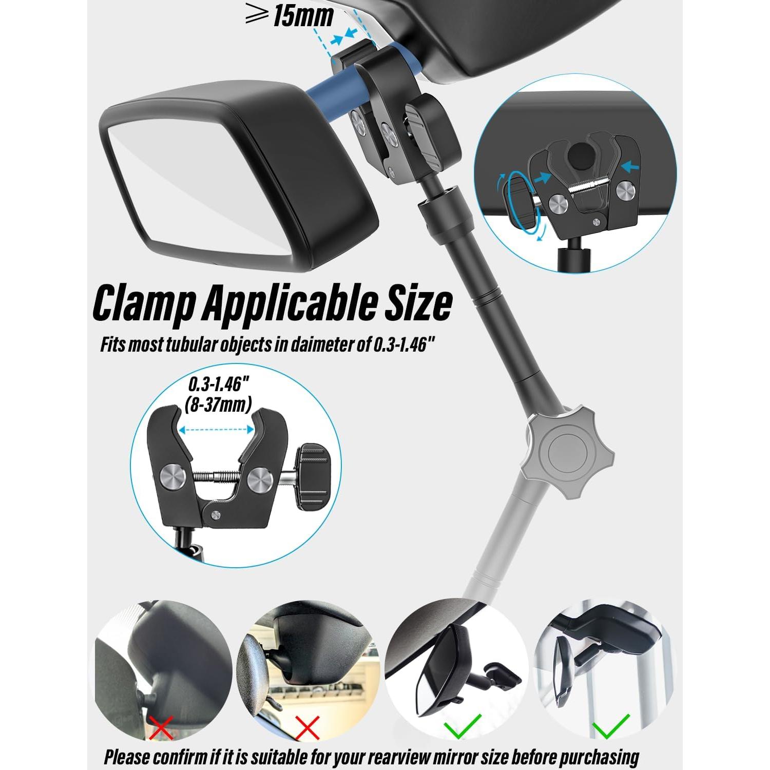 Soporte para Tablet en Espejo Retrovisor Woleyi 6-15.6" Ajustable