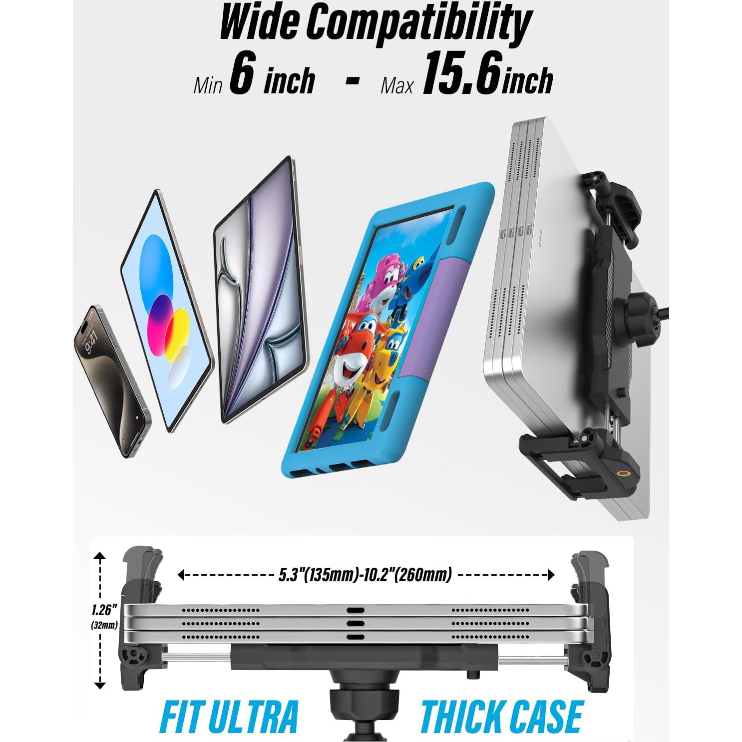 Soporte para Tablet en Espejo Retrovisor Woleyi 6-15.6" Ajustable