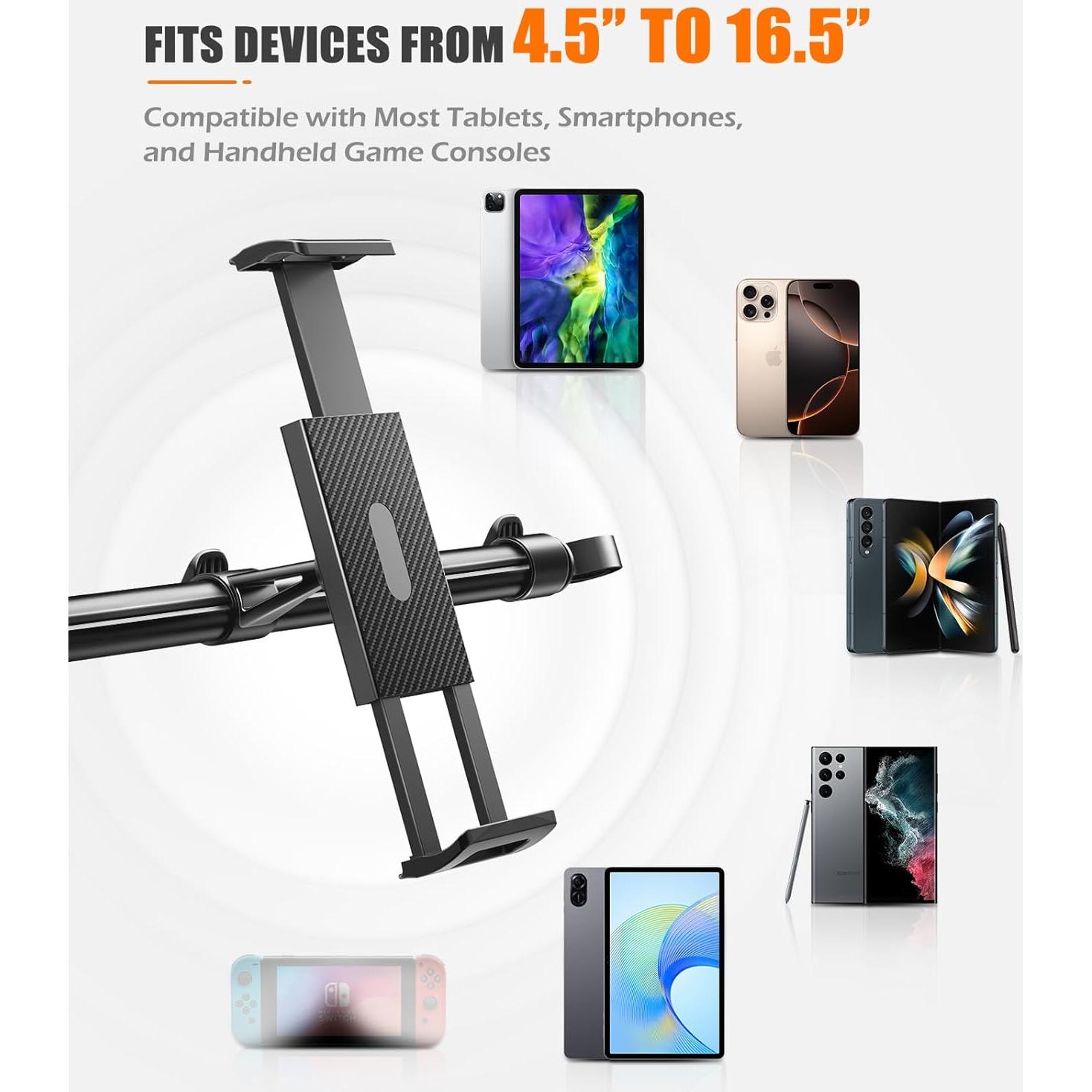 Soporte para Tableta en Reposacabezas Aaeiirey Ajustable 360°