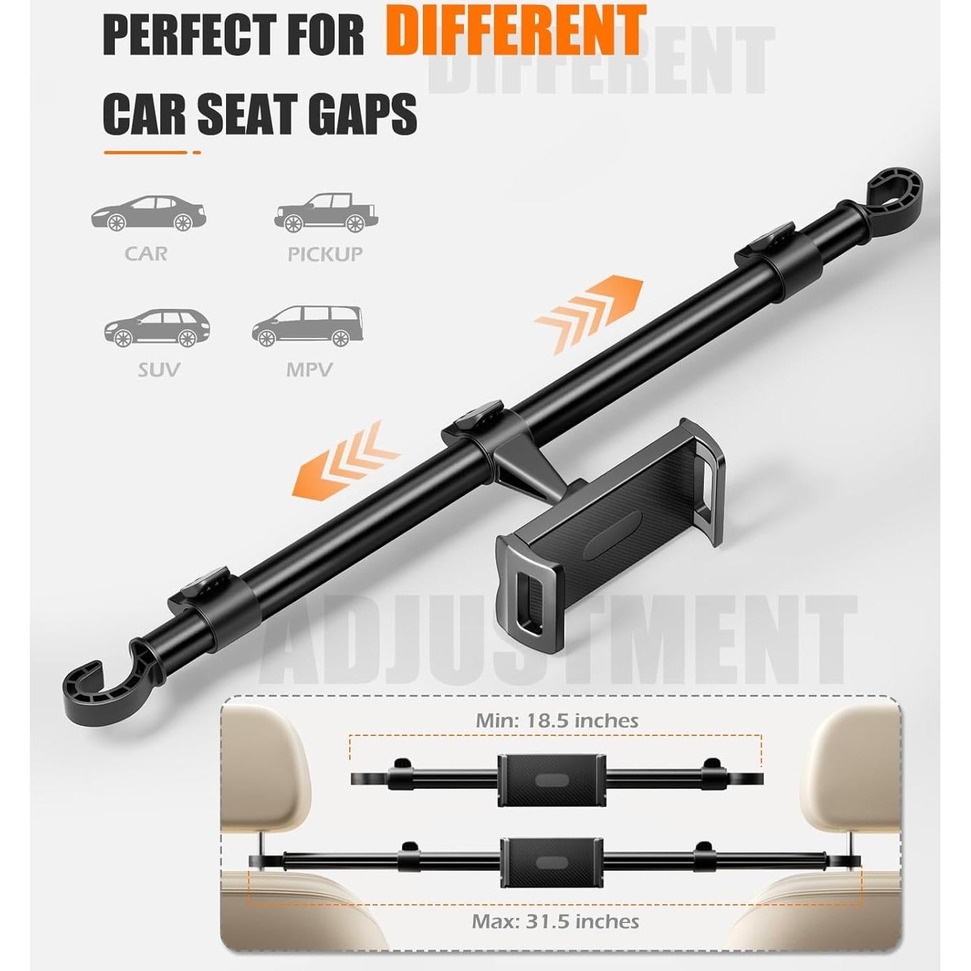 Soporte para Tableta en Reposacabezas Aaeiirey Ajustable 360°