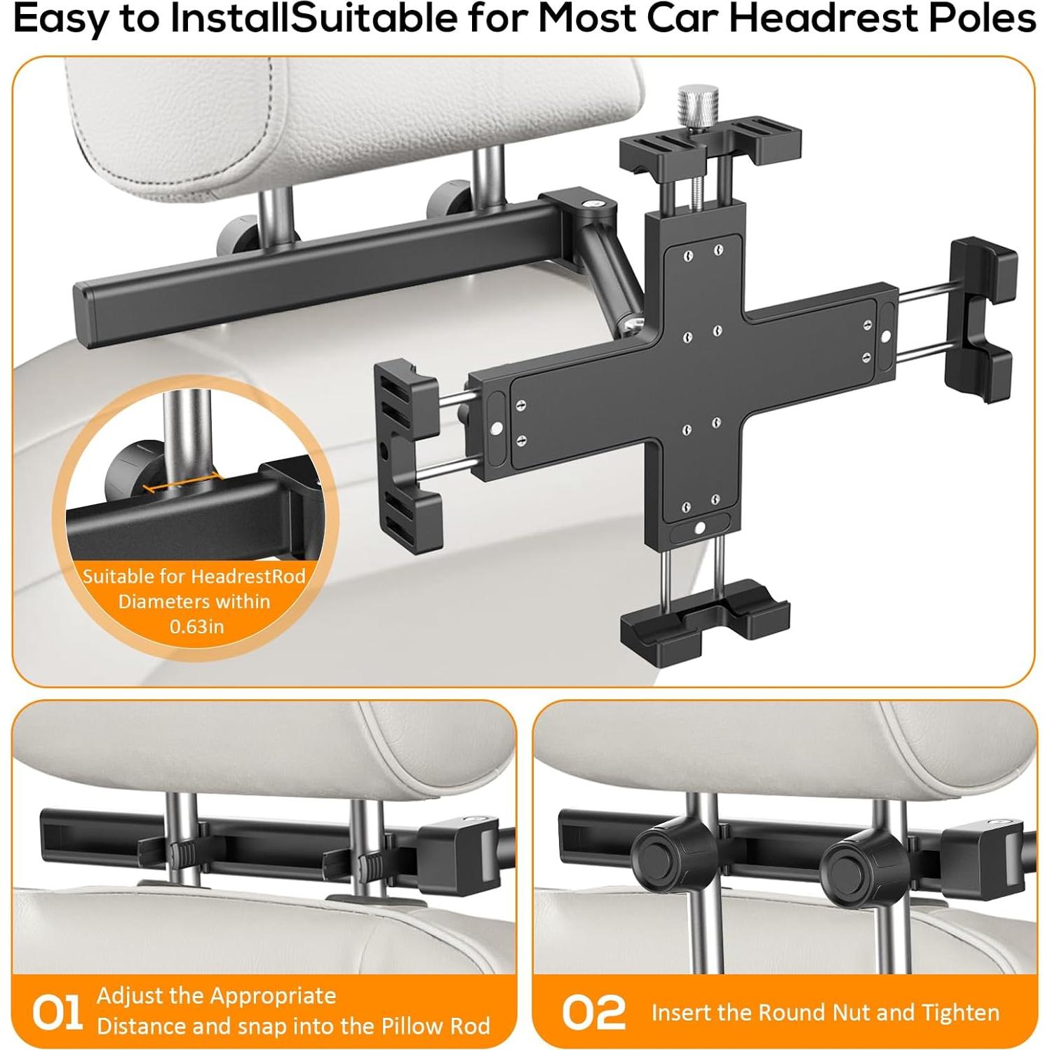 Soporte para Tableta en Reposacabezas Auto Xinhuaxiang - Ajustable 4.9-11"