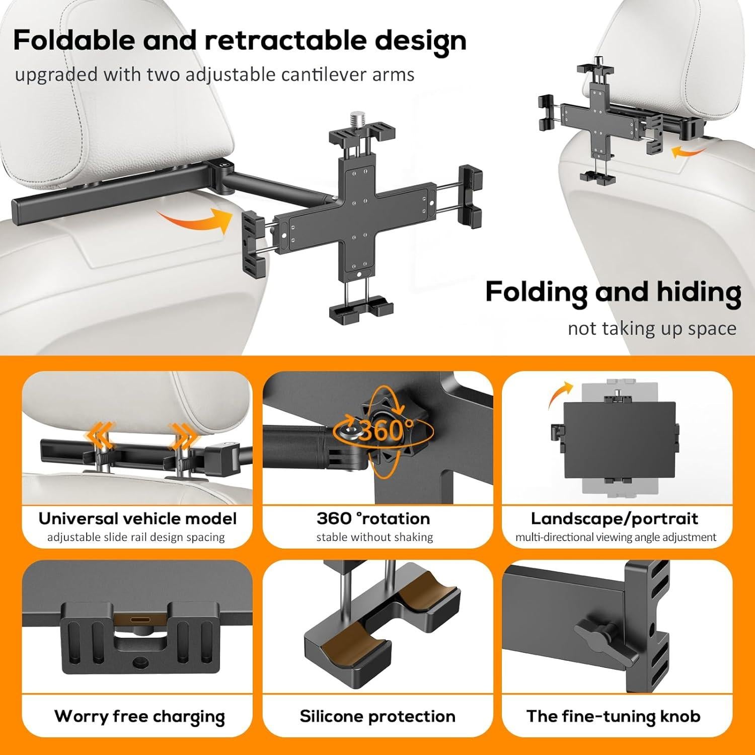Soporte para Tableta en Reposacabezas Auto Xinhuaxiang - Ajustable 4.9-11"