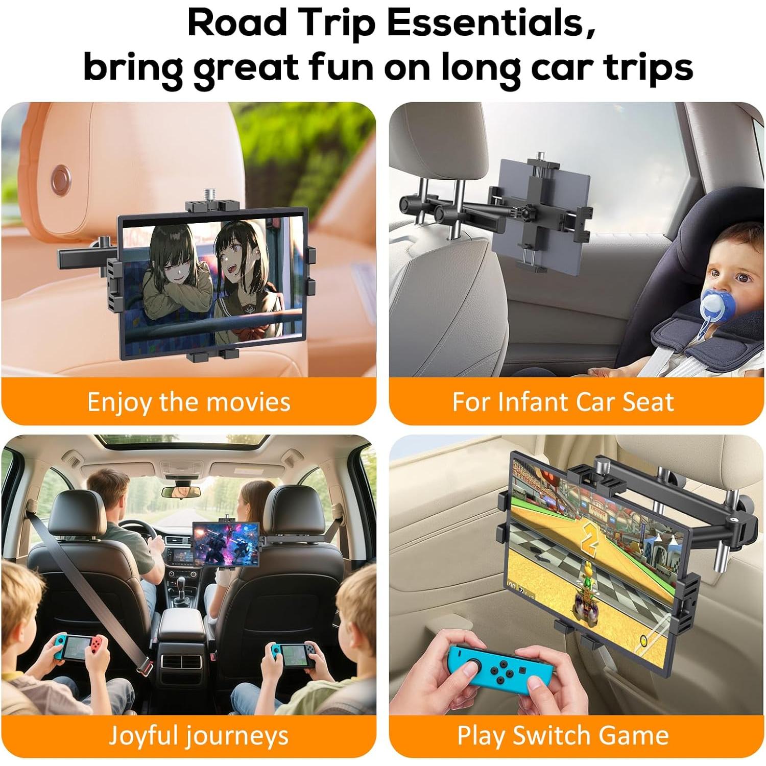 Soporte para Tableta en Reposacabezas Auto Xinhuaxiang - Ajustable 4.9-11"