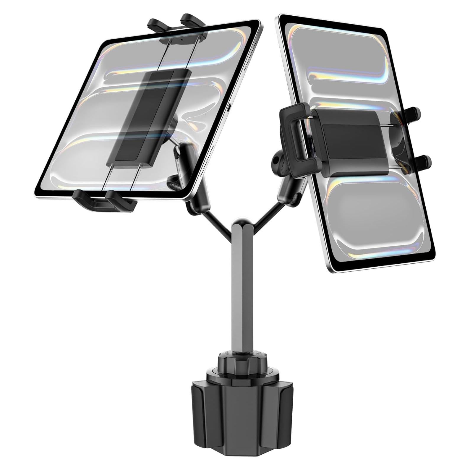 Soporte Doble para Tablet en Portavasos de Coche Dosvsi - Ajustable 4-13"