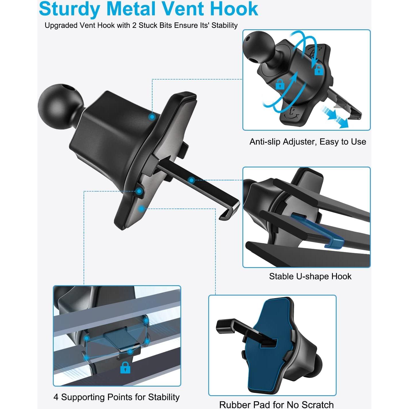 Soporte de Tablet para Auto Phichy - Clip Ventilación 4.7-33 cm
