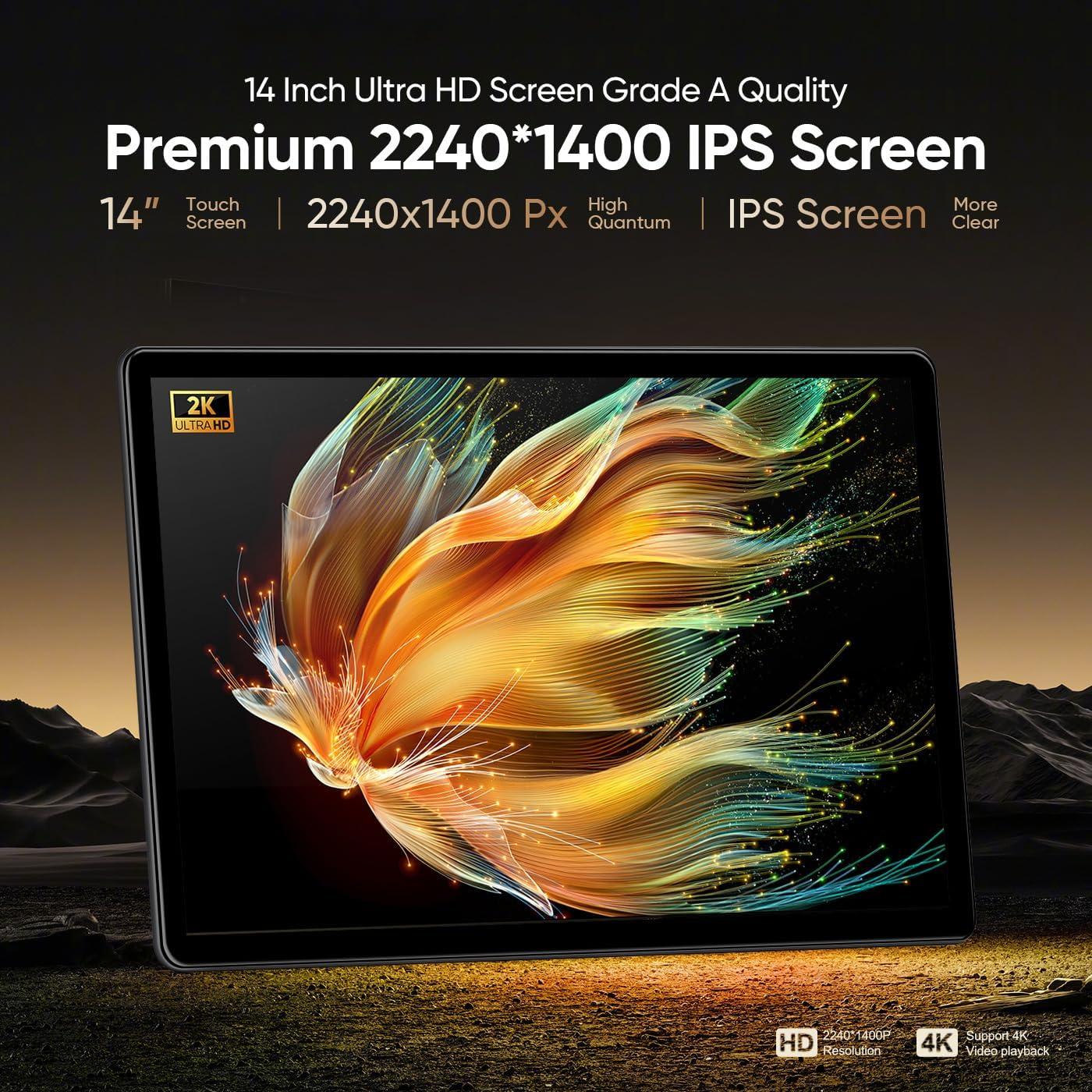 Monitor de respaldo AINAVIGO 14" Android 13 2+32GB WiFi