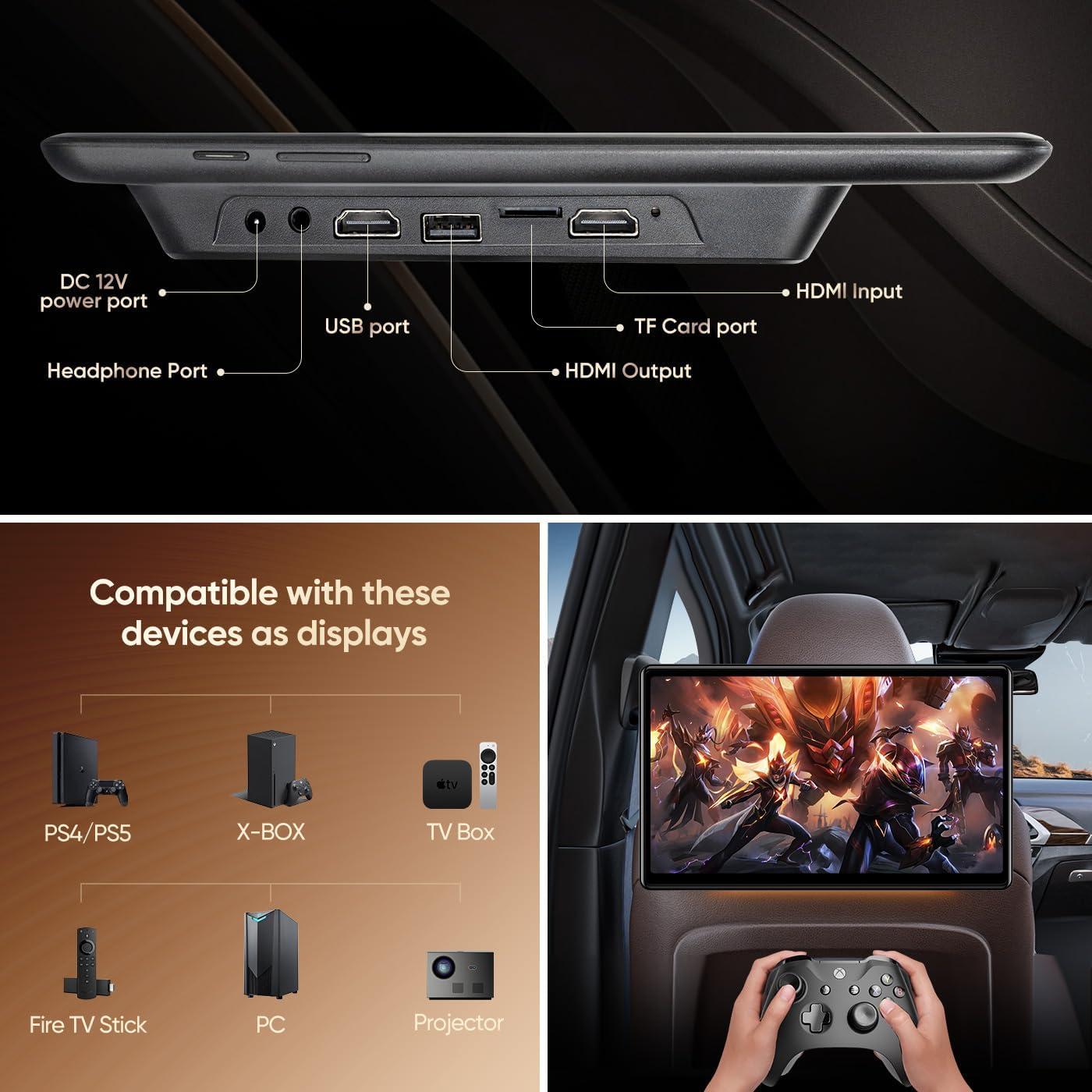 Monitor de respaldo AINAVIGO 14" Android 13 2+32GB WiFi