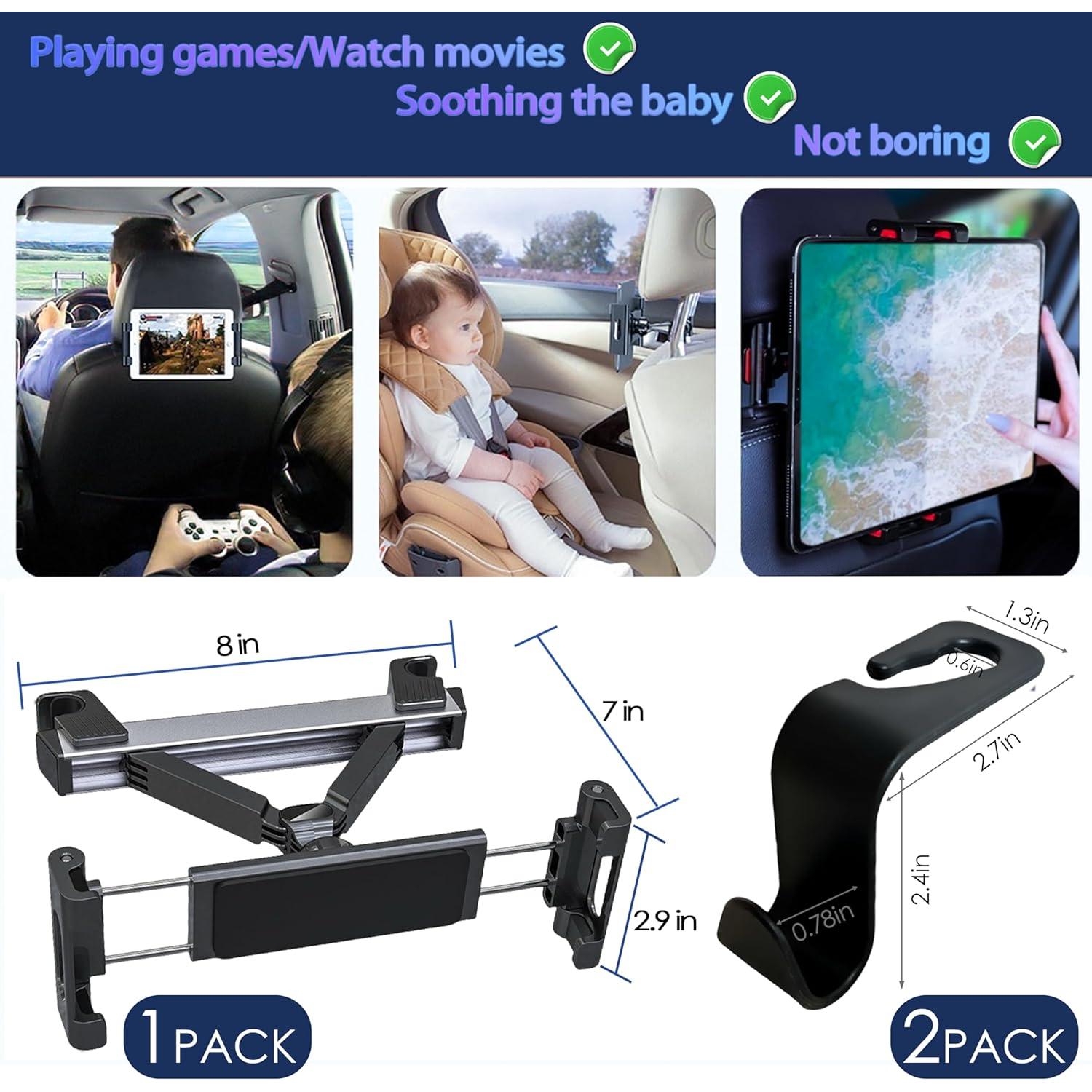 Soporte de Tableta para Reposacabezas de Coche YTDSUP Negro