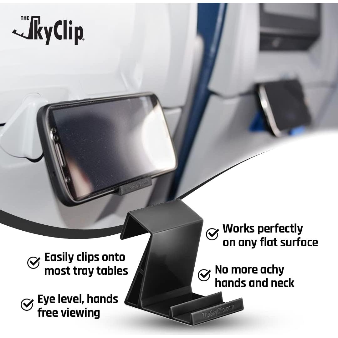 Soporte de Teléfono Celular SkyClip para Avión - Negro 2 Pzs
