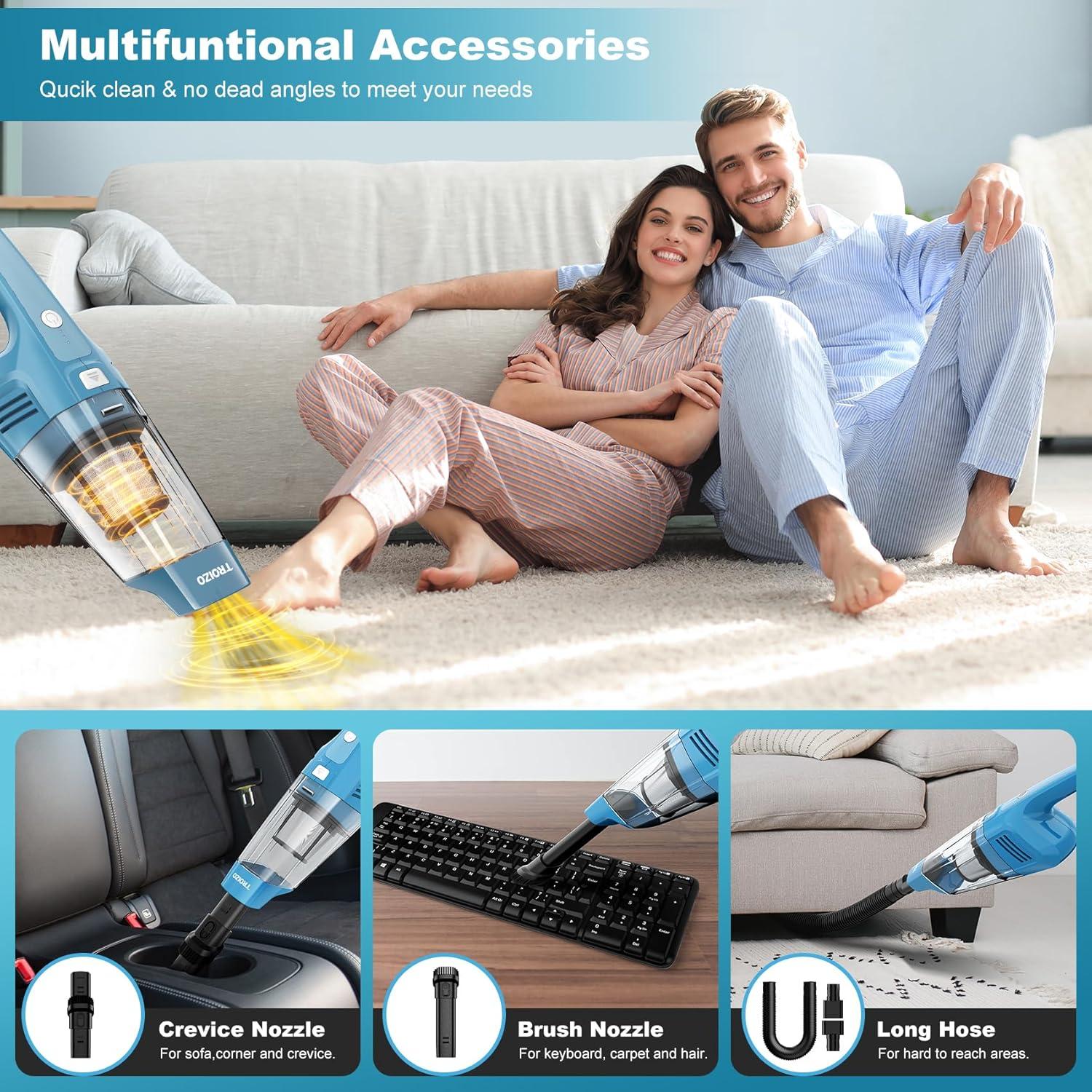 Aspiradora de Mano Inalámbrica TROIZO VC005 14500PA Azul