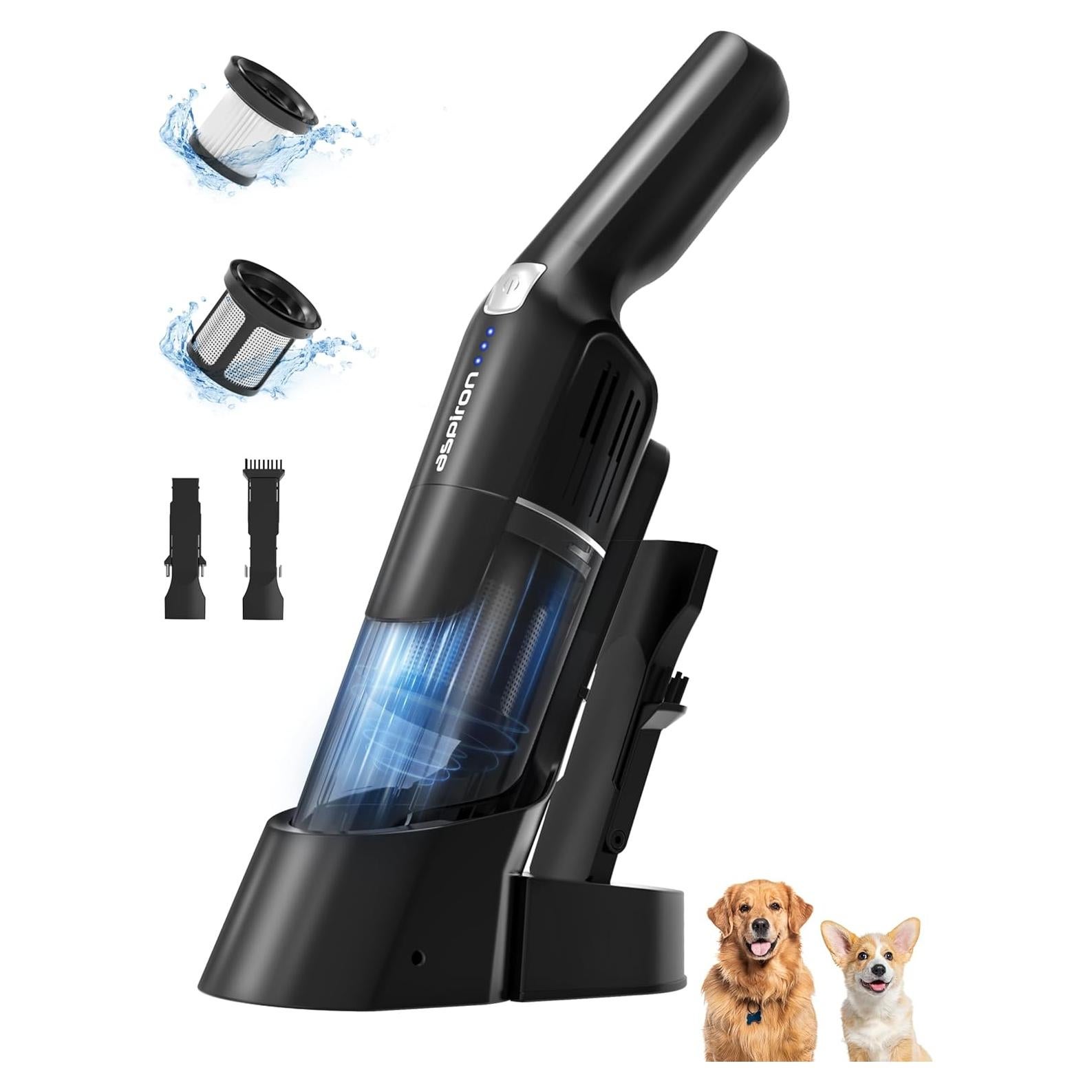 Aspiron Aspiradora de Mano Inalámbrica 24KPA 0.9kg Negro Gris