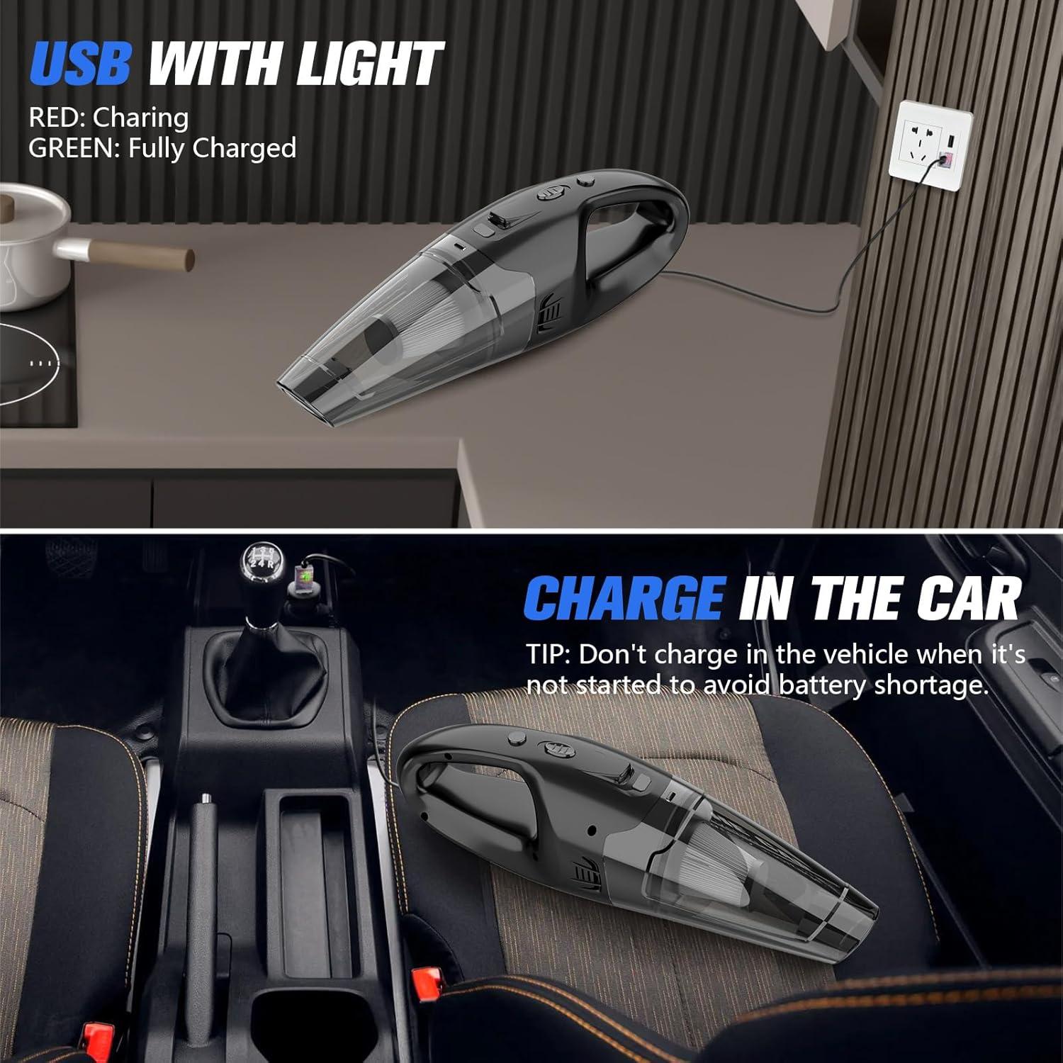 Aspiradora de Mano Inalámbrica BSRCO ATJ-2166 con Filtro HEPA