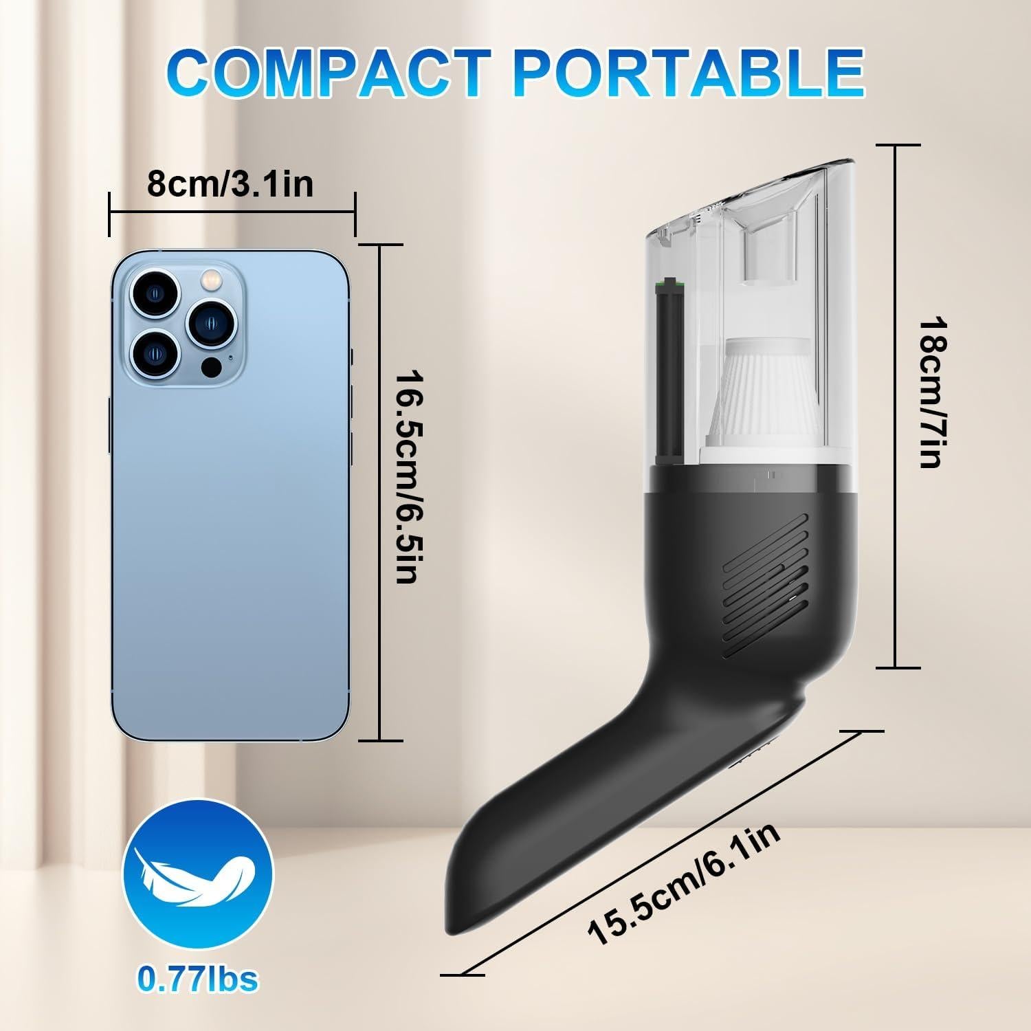 Aspiradora de Mano Inalámbrica Carry360 zy-758 38000PA 120W