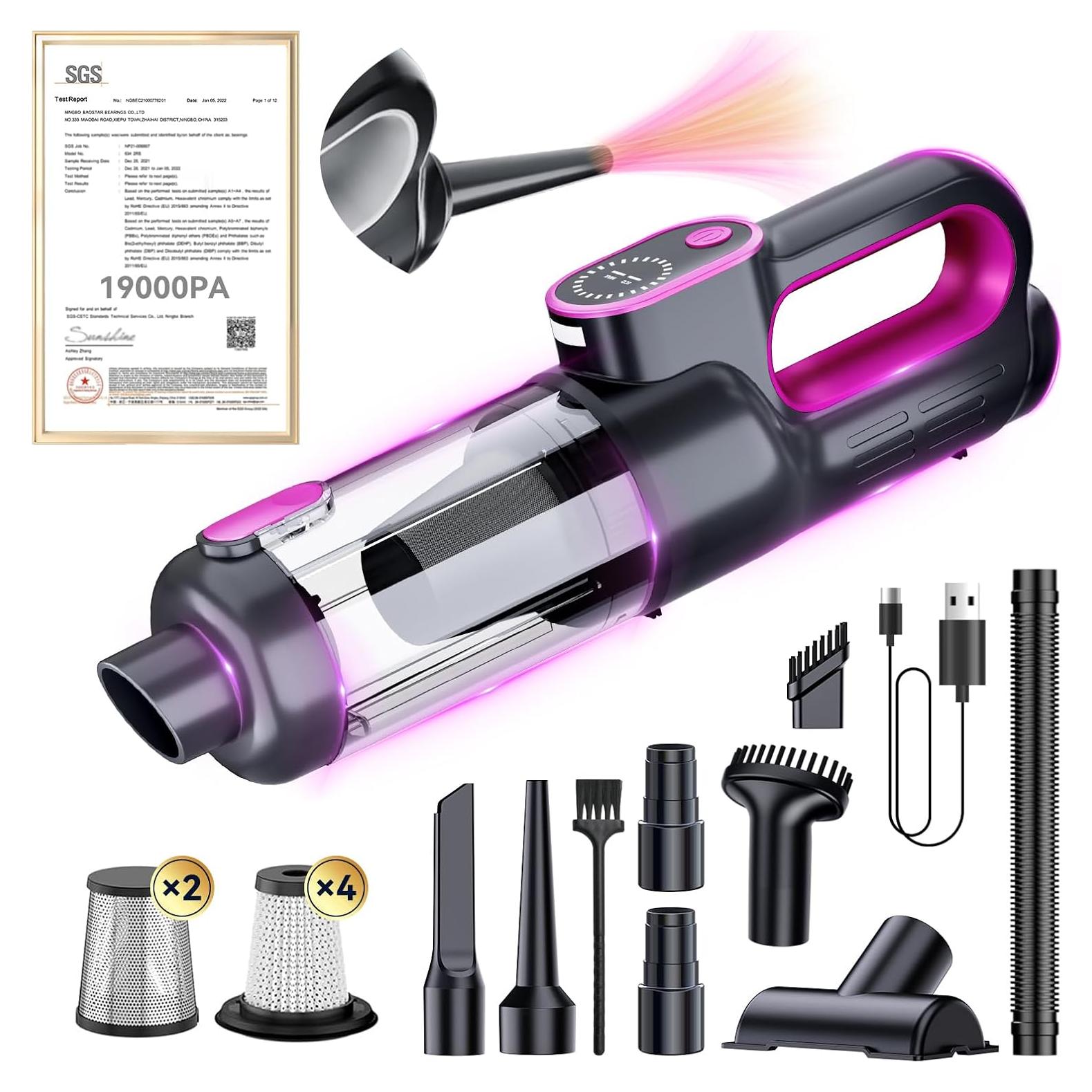 Aspiradora de Coche Inalámbrica VCNFPRO VP007 19000Pa HEPA