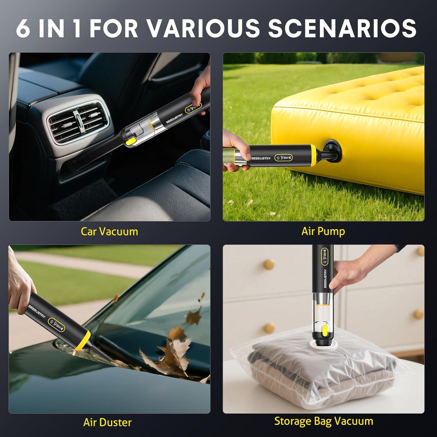 Aspiradora de Mano Inalámbrica SEEDUSTRY V-C08 Pro 18000Pa