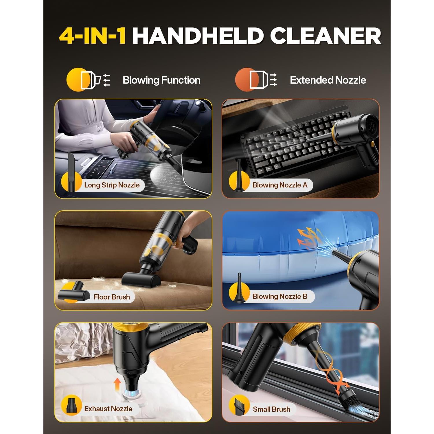 Aspiradora de Mano Inalámbrica Svoko LT-145 21000Pa 4-en-1