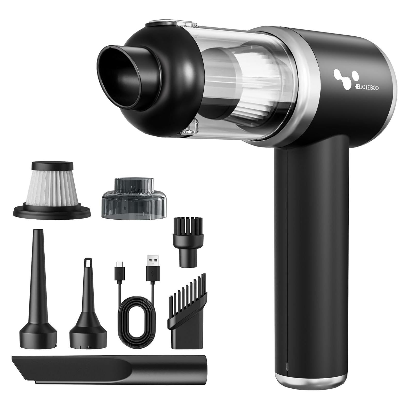 Aspiradora de Mano Inalámbrica helloleiboo 16000PA 120W HEPA