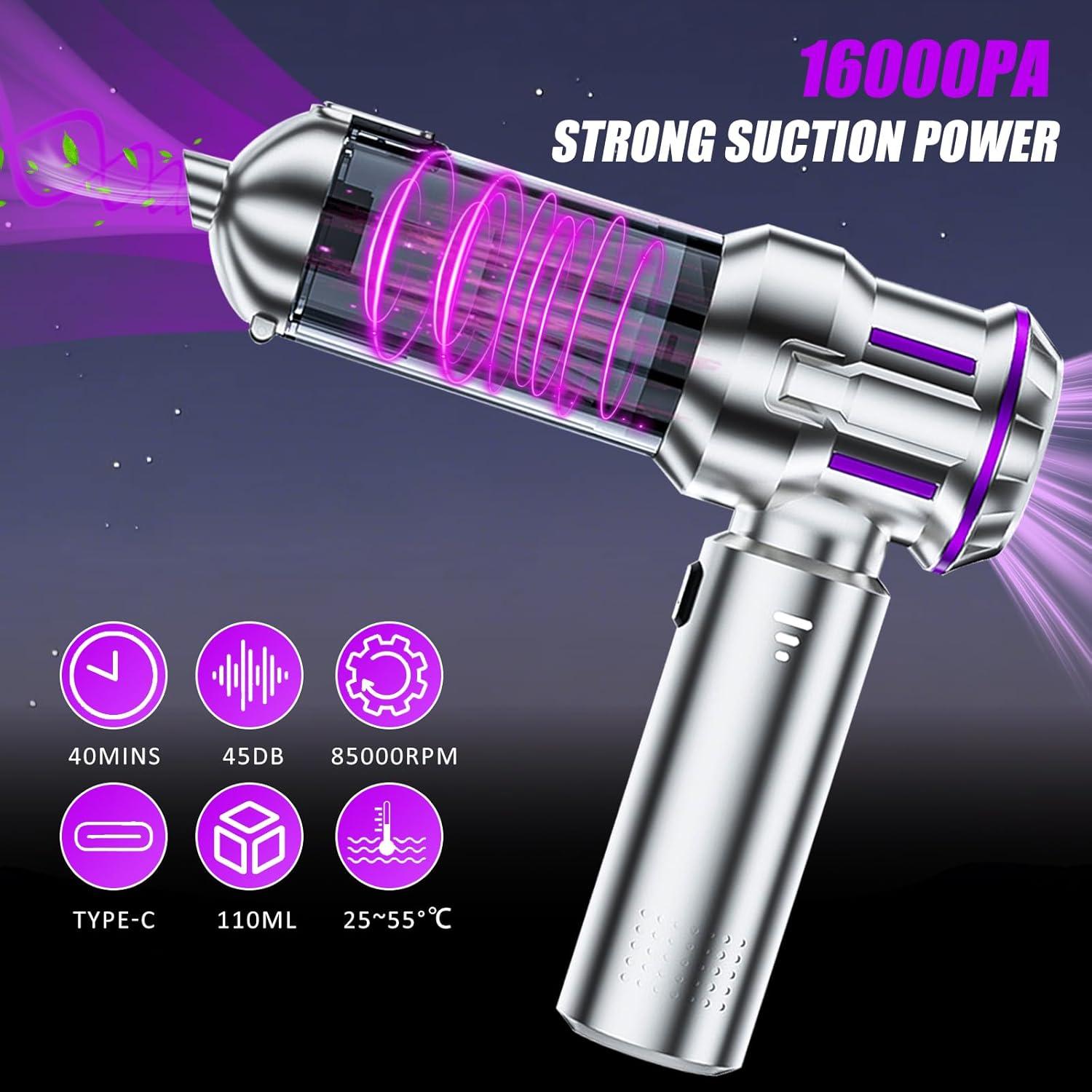 Aspiradora de Mano Inalámbrica BIYQFCR 16000Pa Portátil