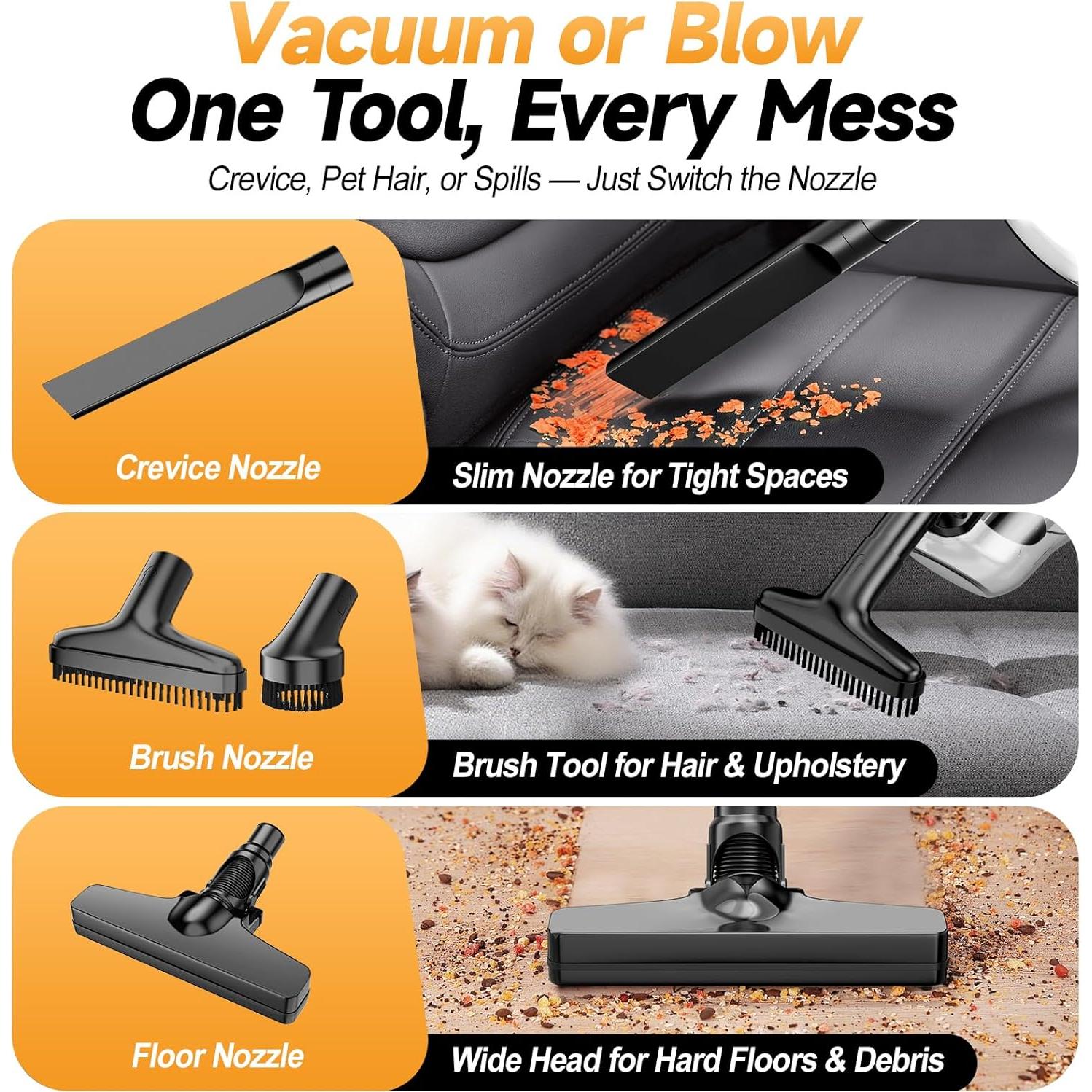 Aspiradora de Mano Inalámbrica Fledukten 20V HEPA 16000Pa