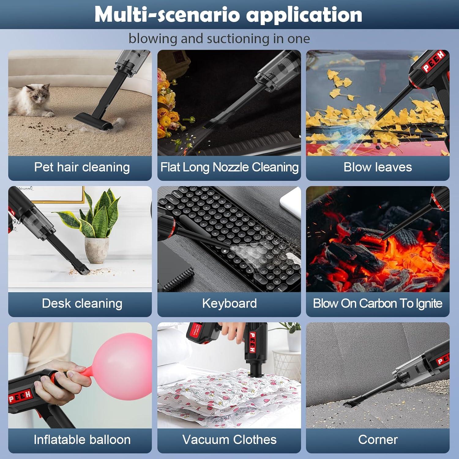 Aspiradora de Mano PEEH PH01 Inalámbrica 60 Minutos Alta Potencia