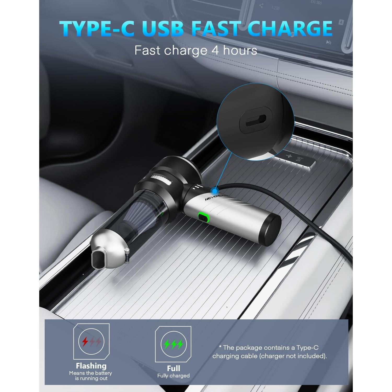 Aspiradora de Mano Inalámbrica NEVERLAND 15000PA 4-en-1 Portátil