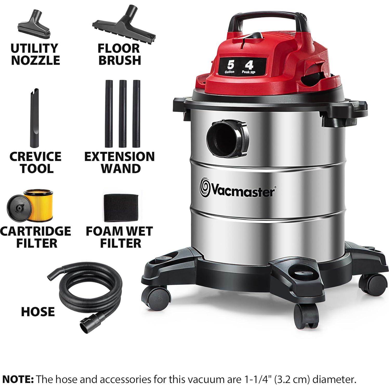 Aspiradora Húmeda/Seca Vacmaster 5 Gal 4 HP Inoxidable VOC508S