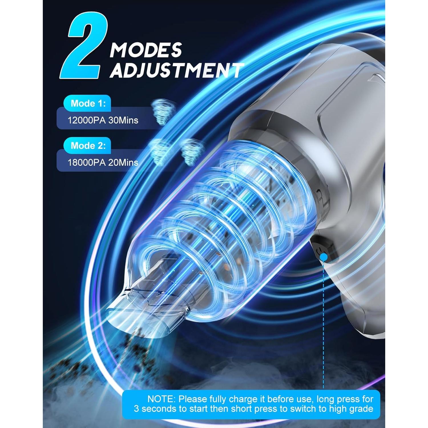 Aspiradora de Coche Portátil Zommapro HL-107 18000Pa 120W