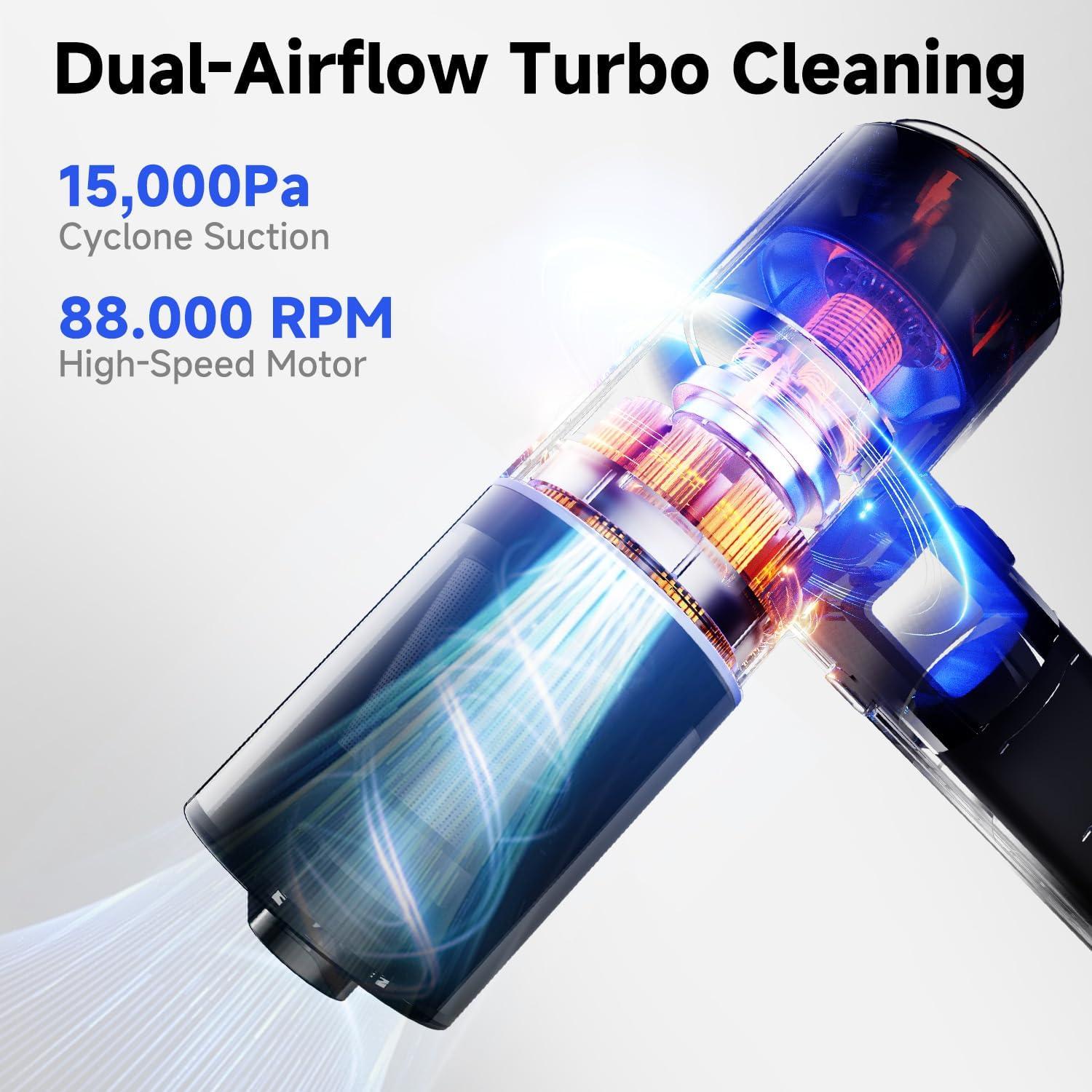 Aspiradora de Coche Mottinhill D120 4-en-1 Sin Cable 15,000Pa